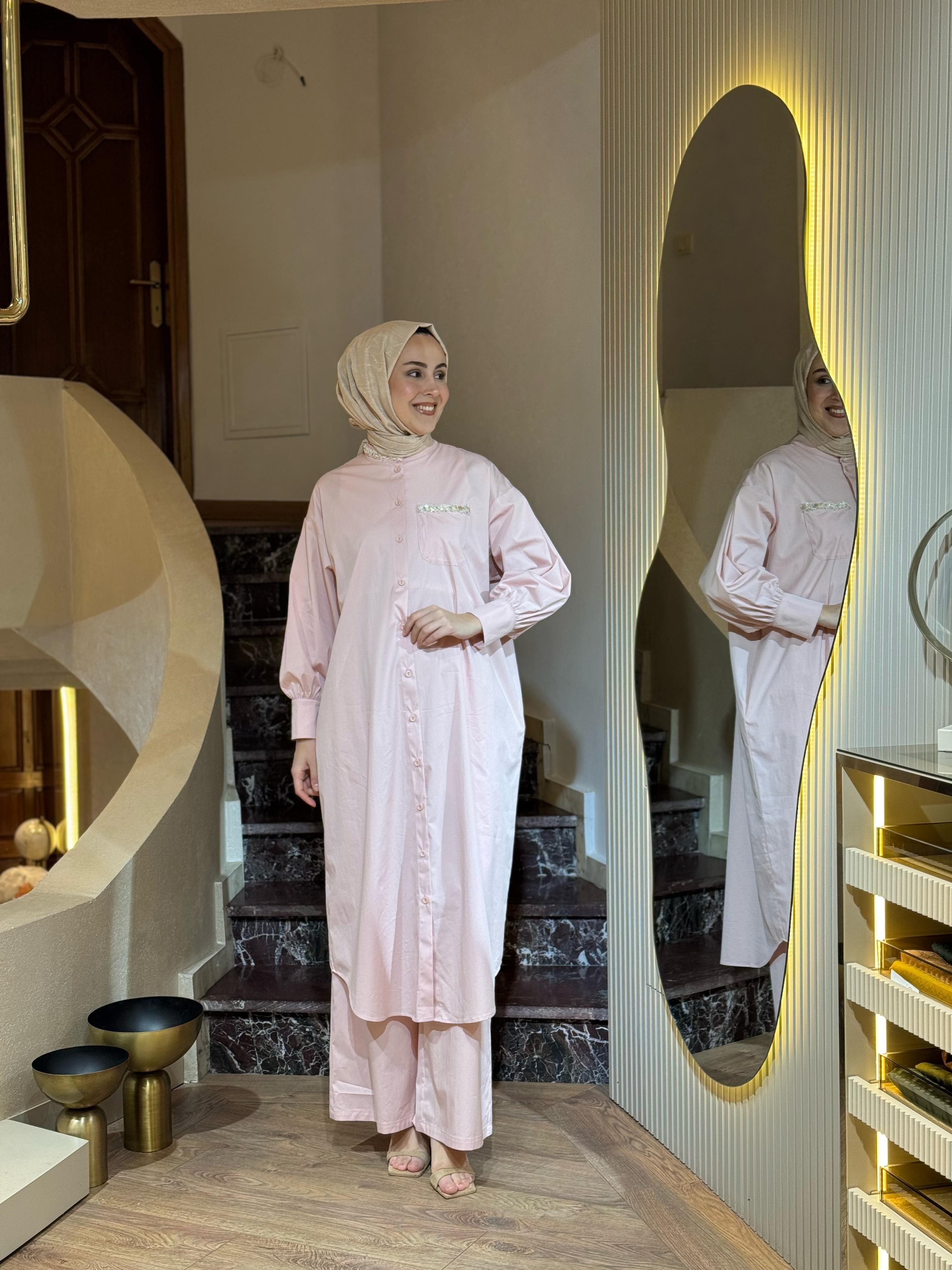 Kahma Beli Lastikli Pantolon Soft Pembe 25y11165