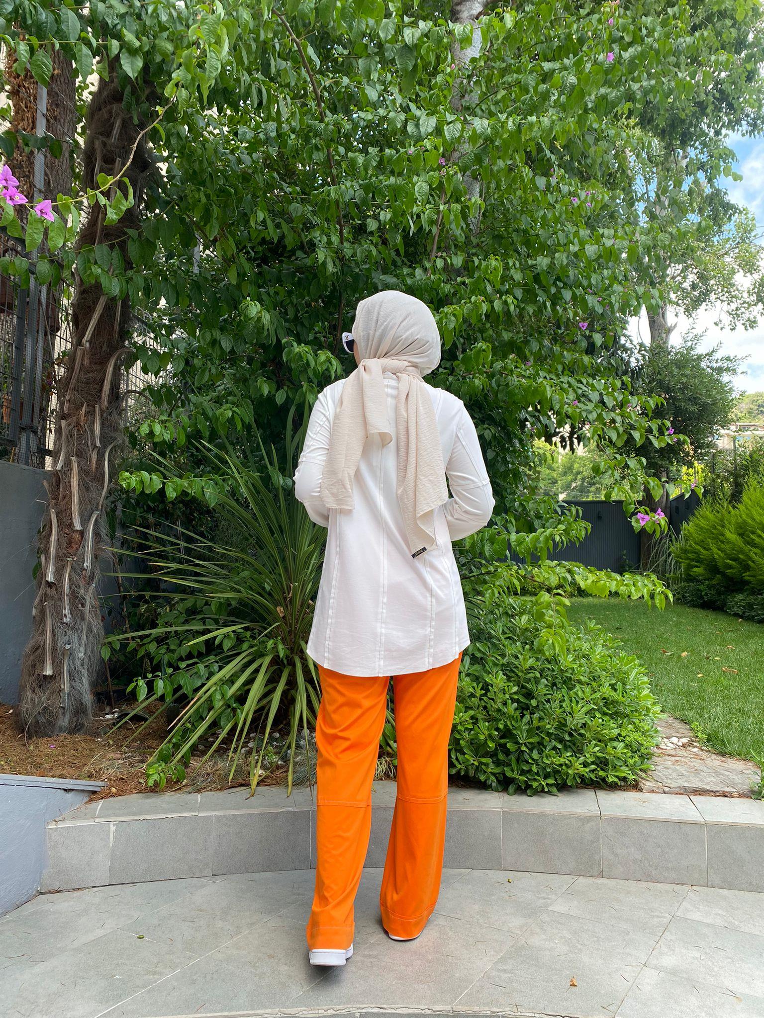 Kahma Bol Paça Pantolon Oranj 24y11041