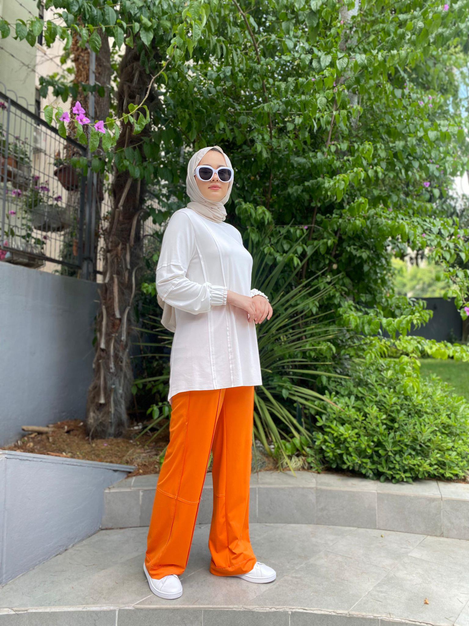 Kahma Bol Paça Pantolon Oranj 24y11041
