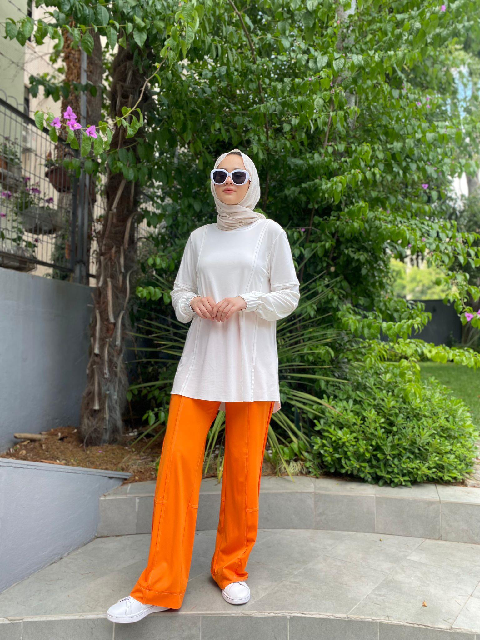 Kahma Bol Paça Pantolon Oranj 24y11041