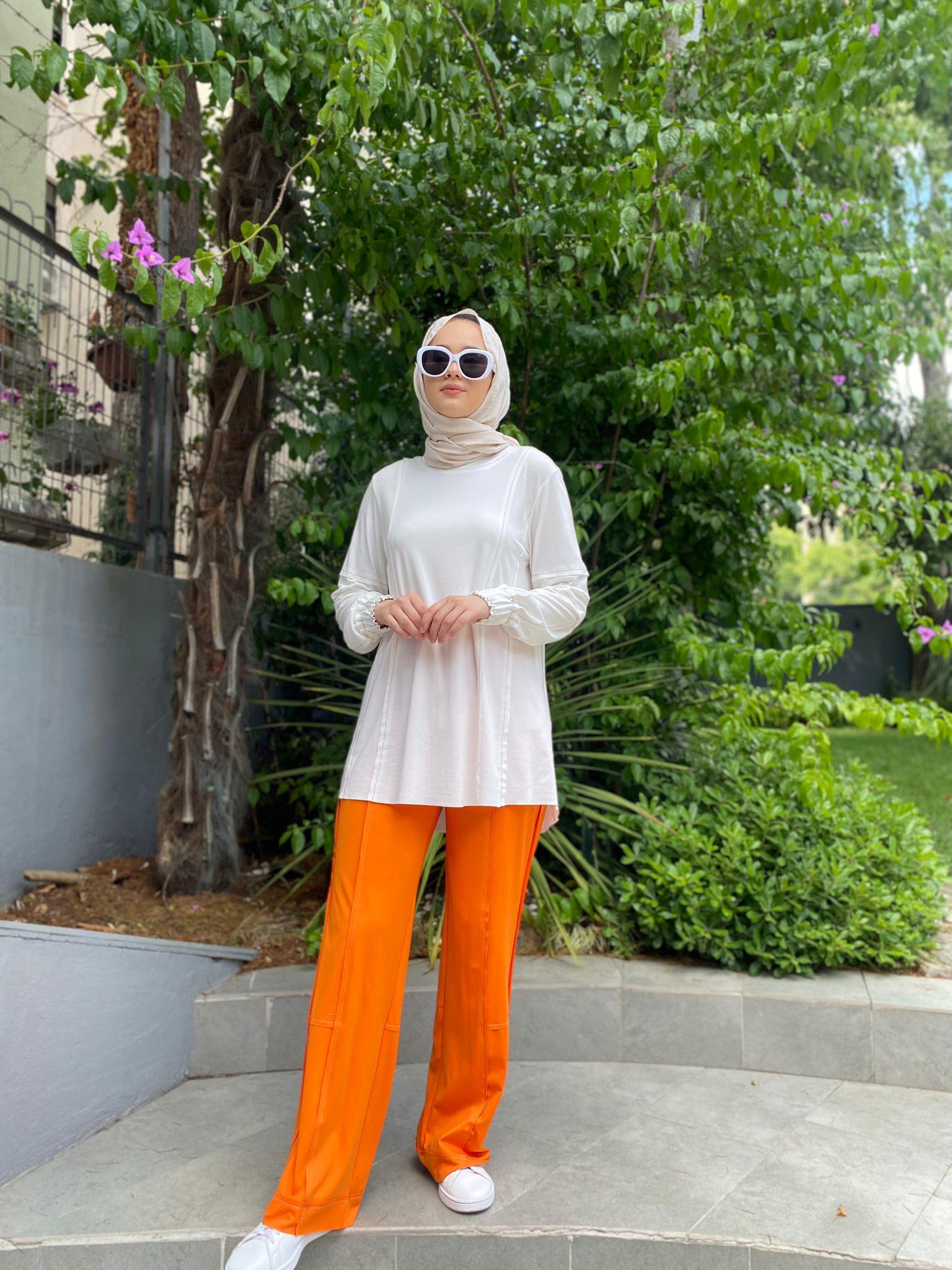 Kahma Bol Paça Pantolon Oranj 24y11041