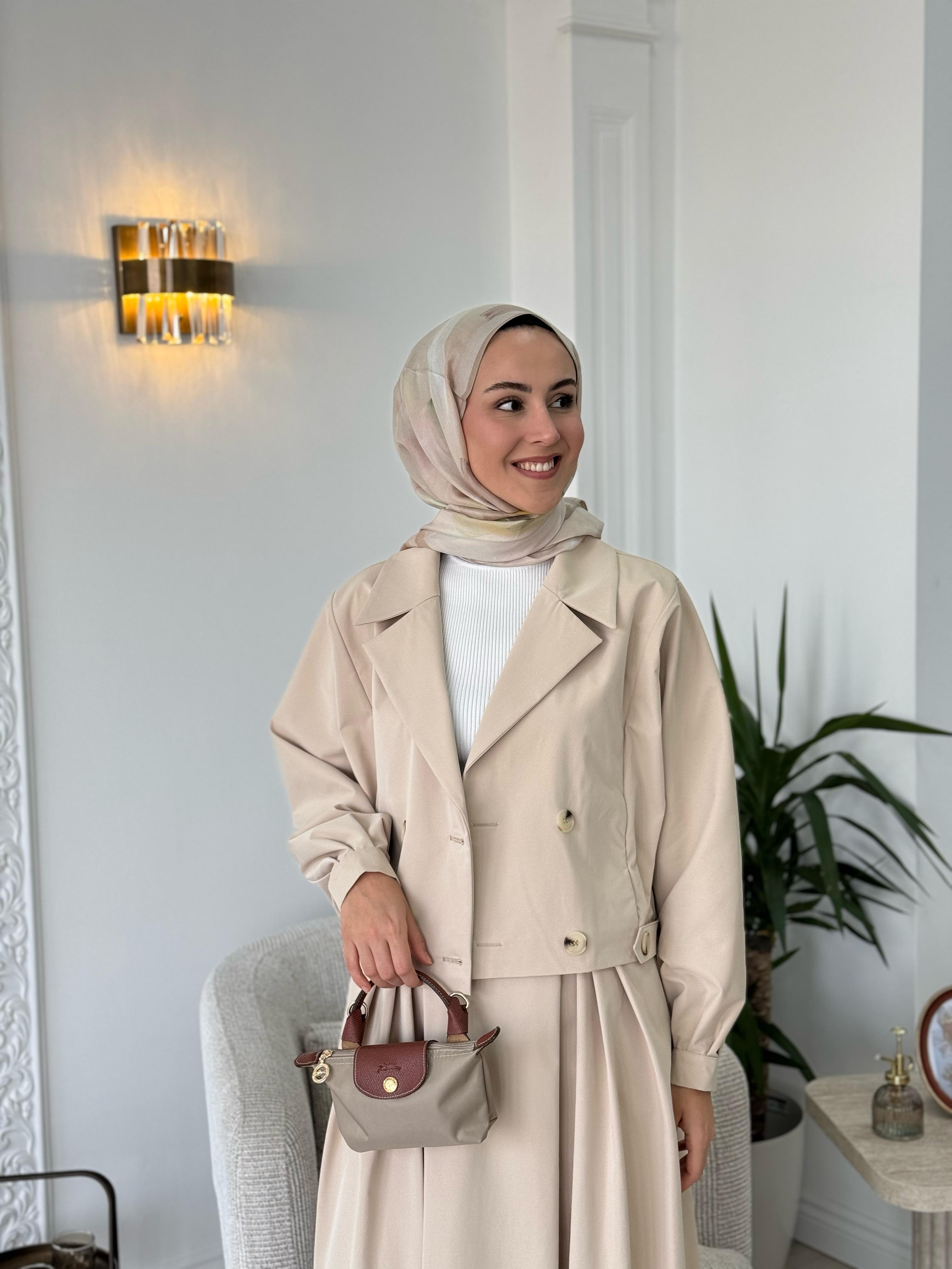 Kahma Bomber Ceket Etek Takım Bej  25y25155