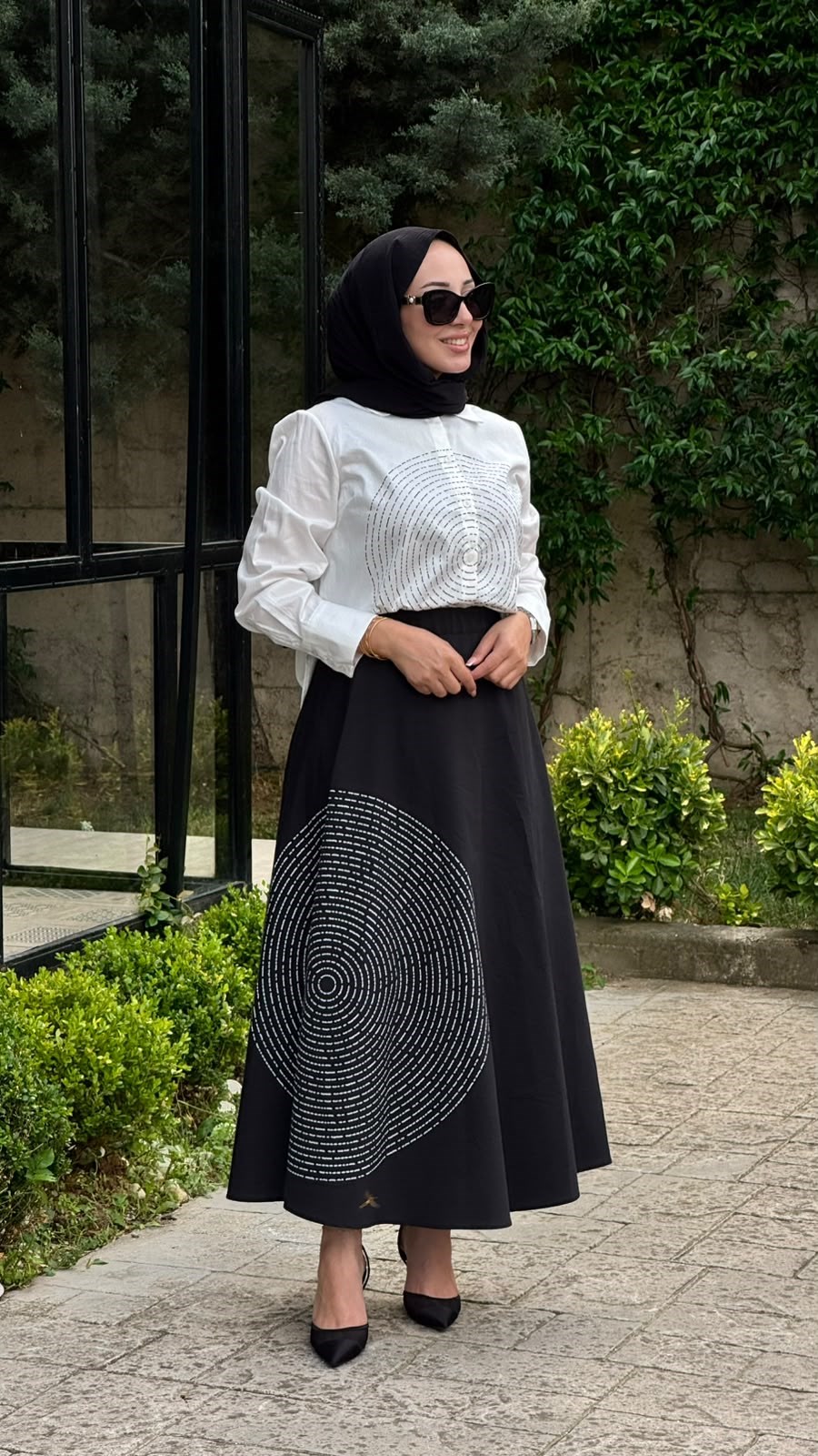 Kahma Çizgi Desenli Etek 26y29331