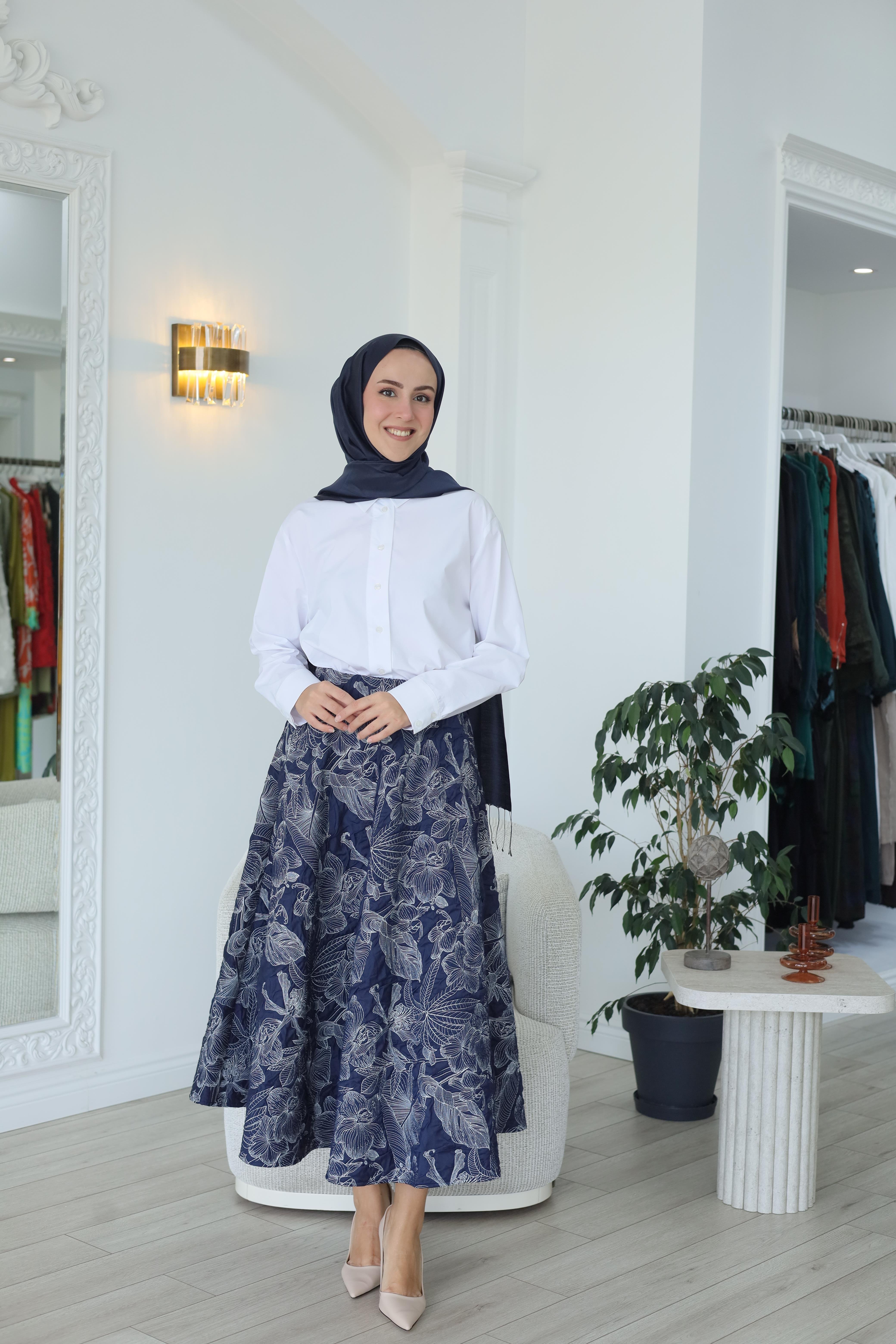 Kahma Desenli Etek 25k29203