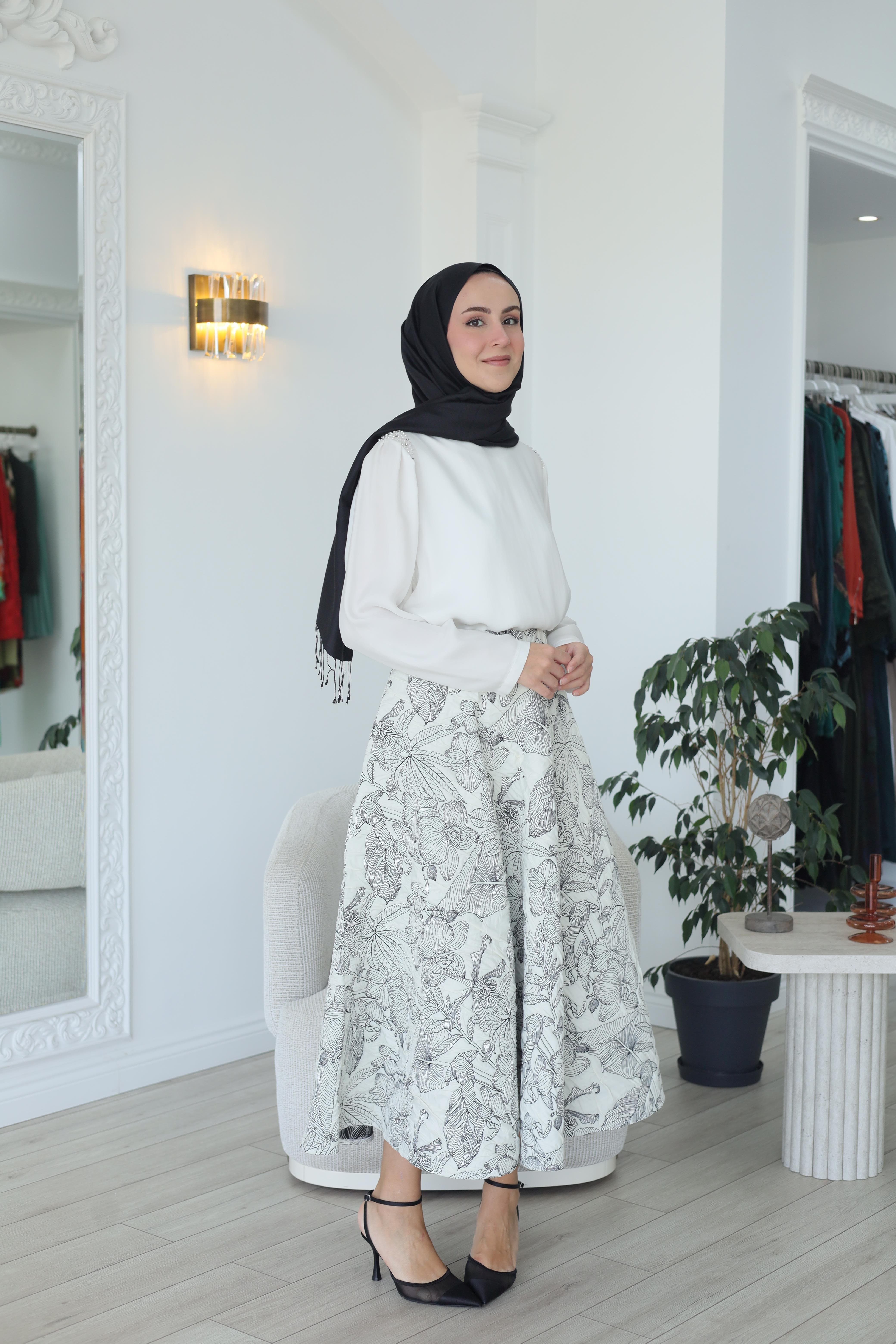 Kahma Desenli Etek 25k29203