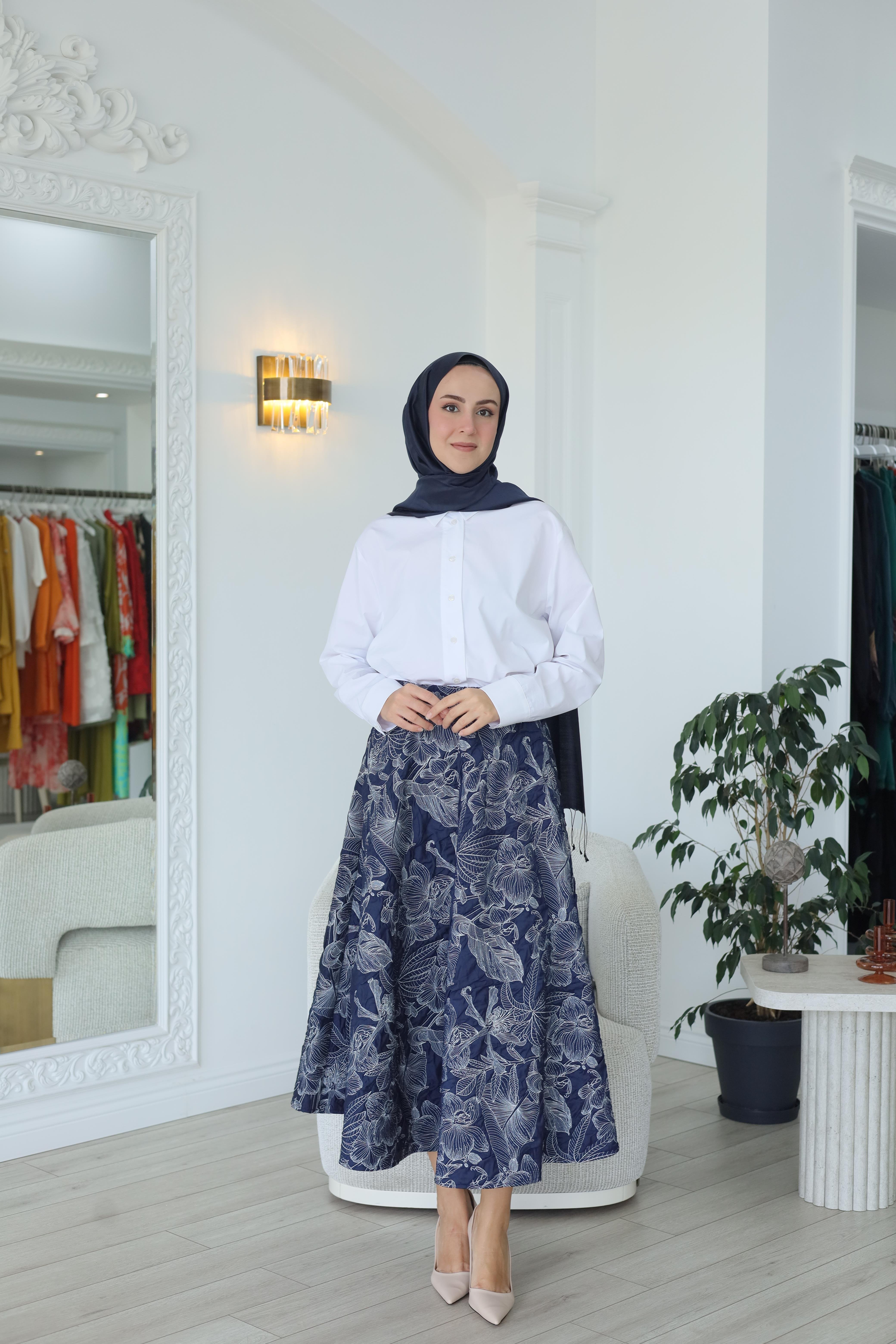 Kahma Desenli Etek 25k29203