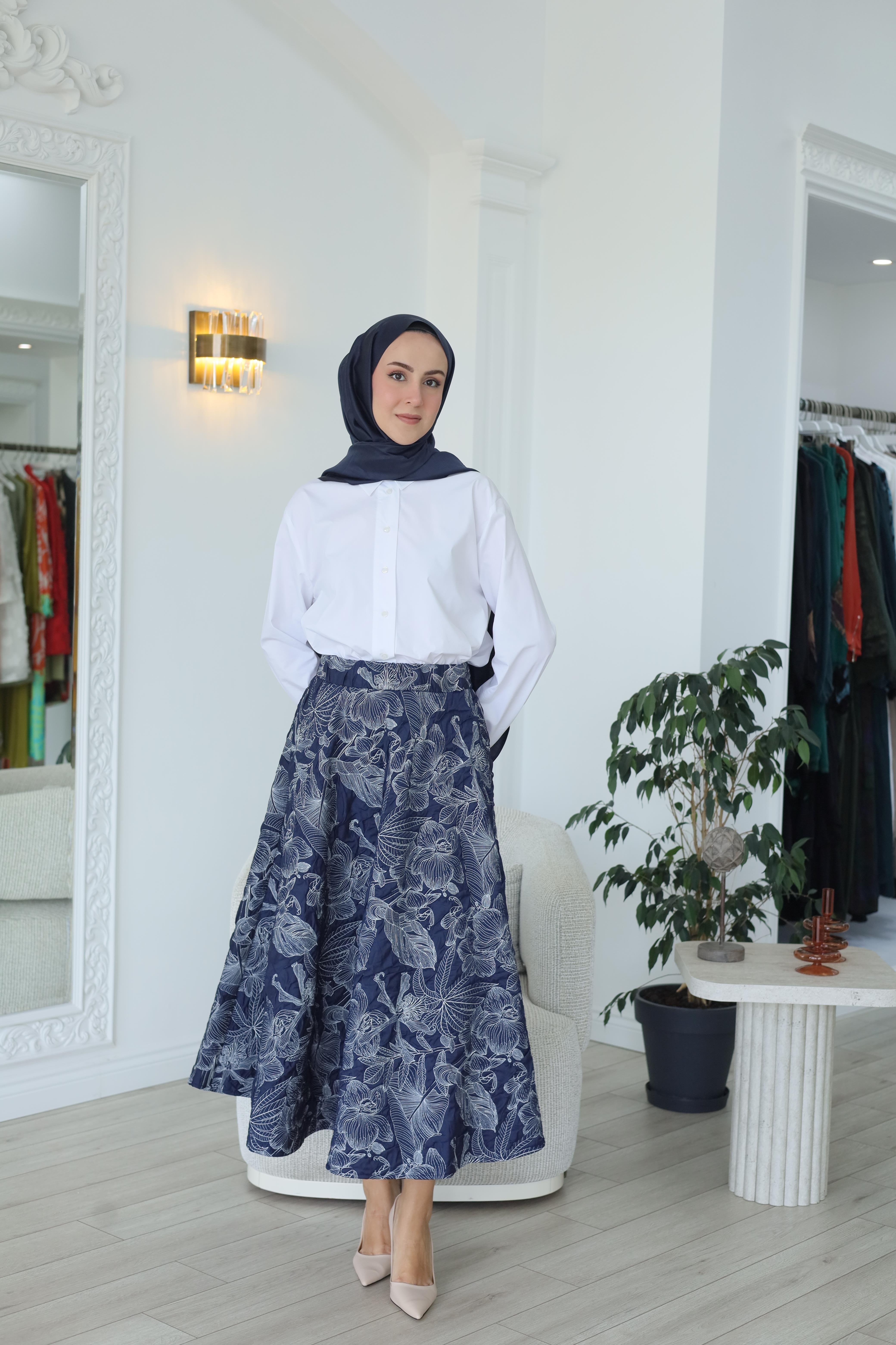 Kahma Desenli Etek 25k29203