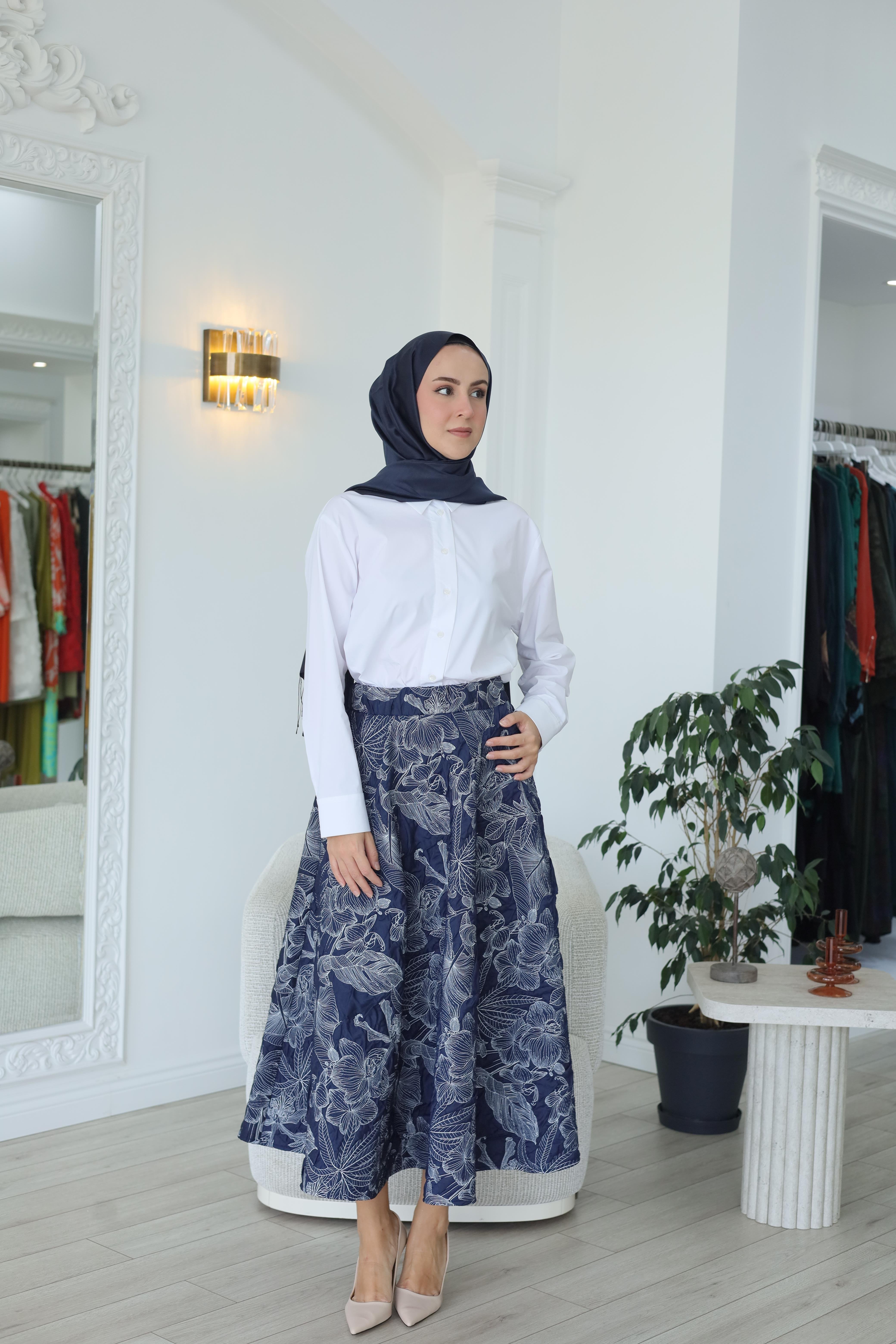 Kahma Desenli Etek 25k29203