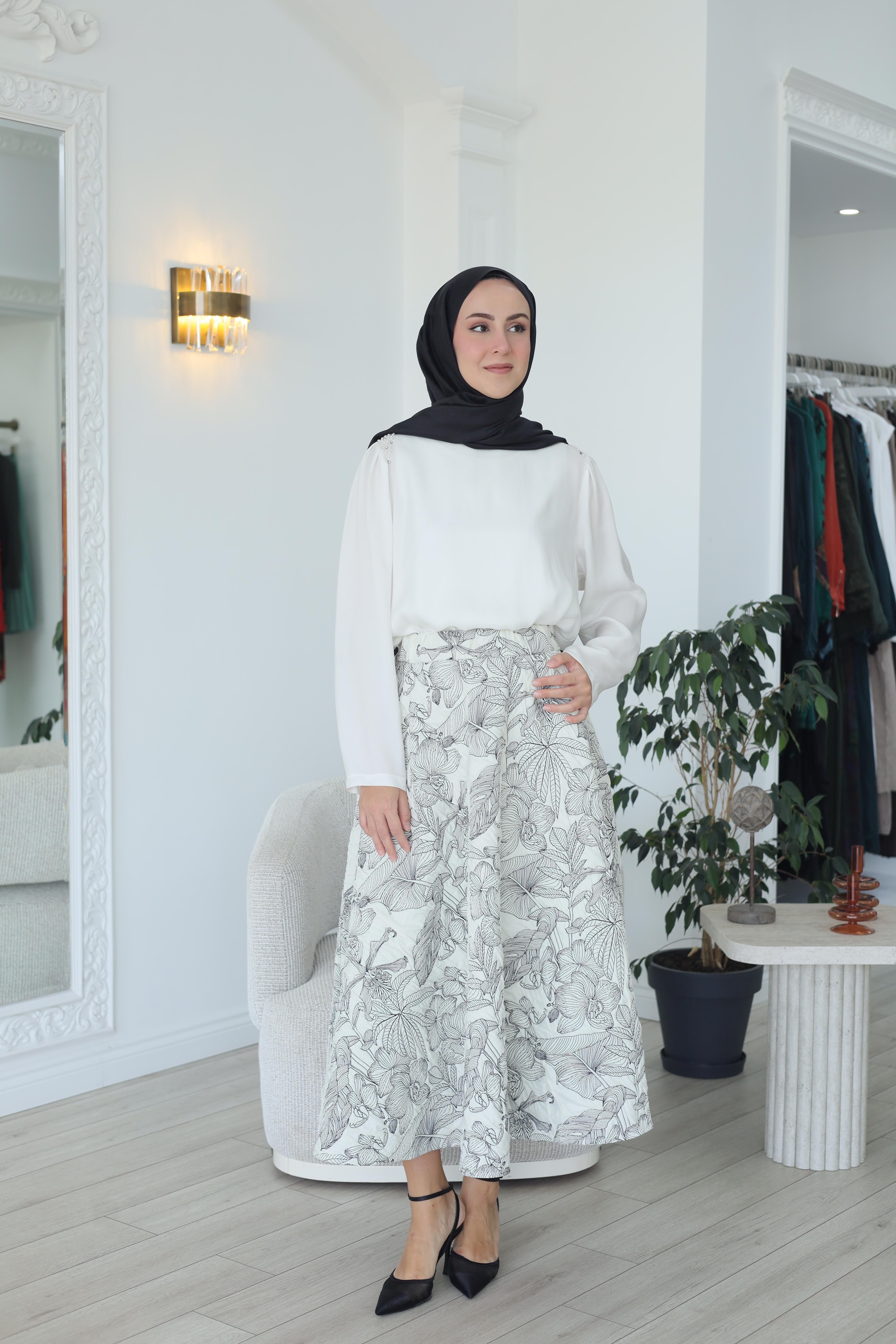 Kahma Desenli Etek 25k29203