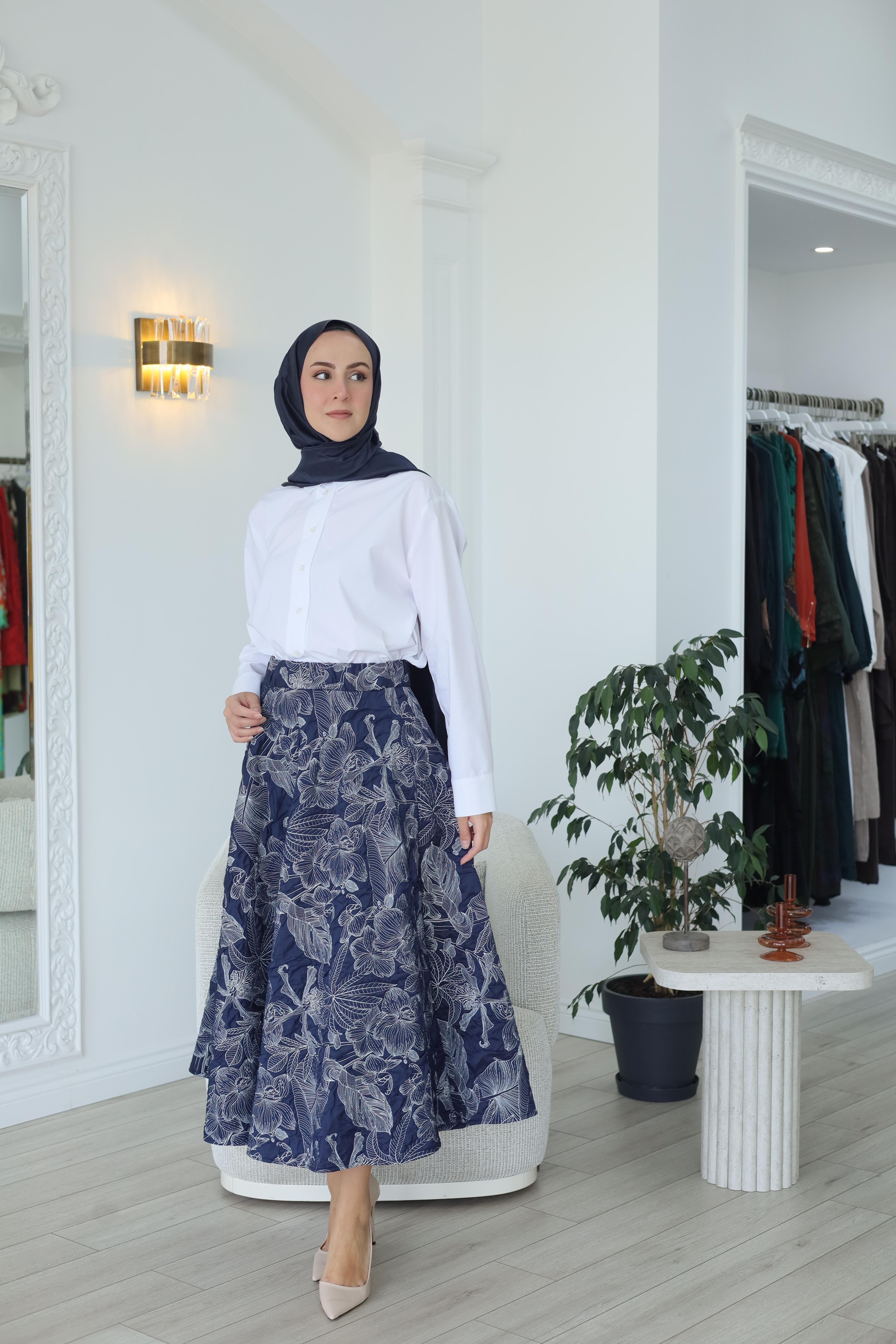 Kahma Desenli Etek 25k29203