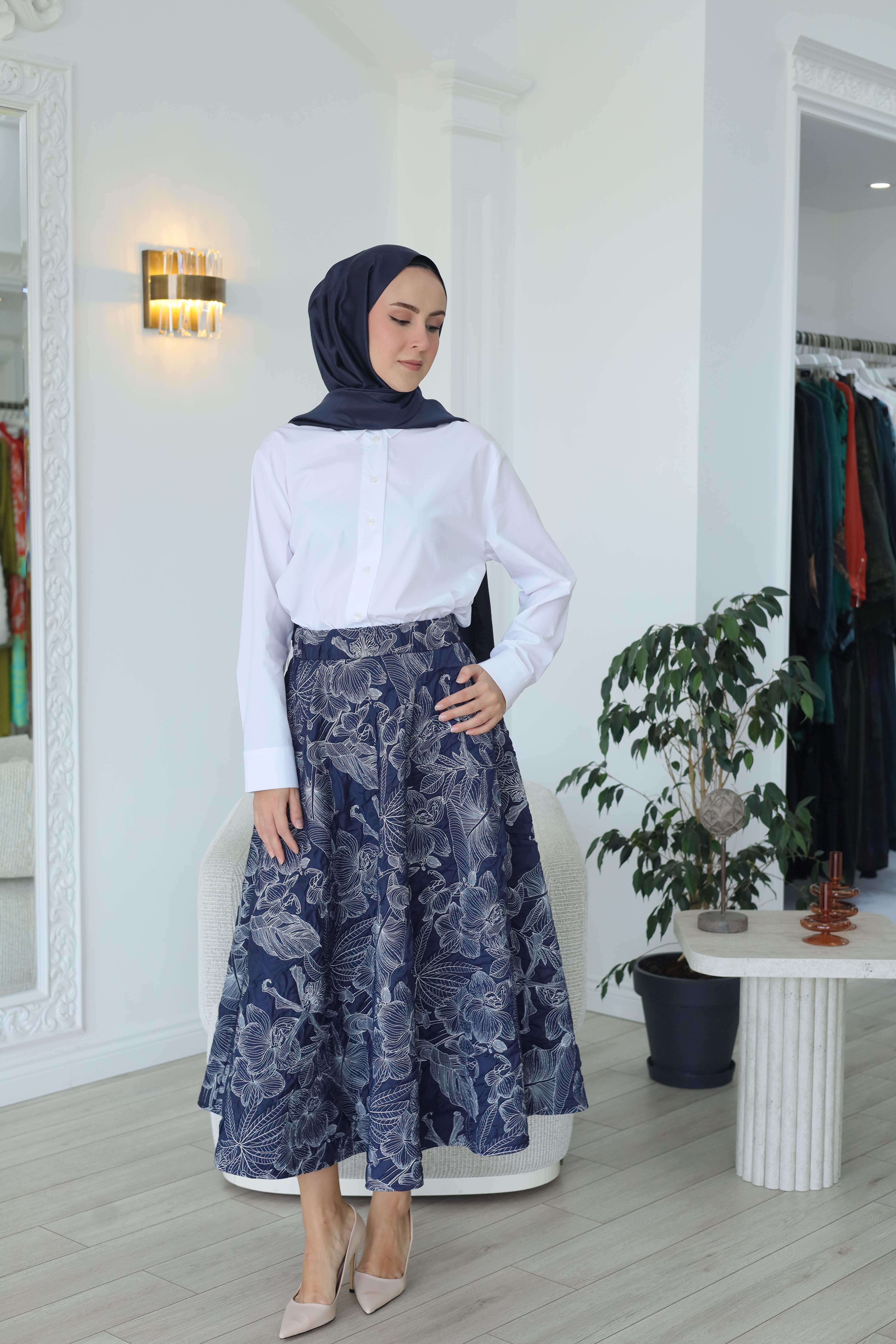 Kahma Desenli Etek 25k29203