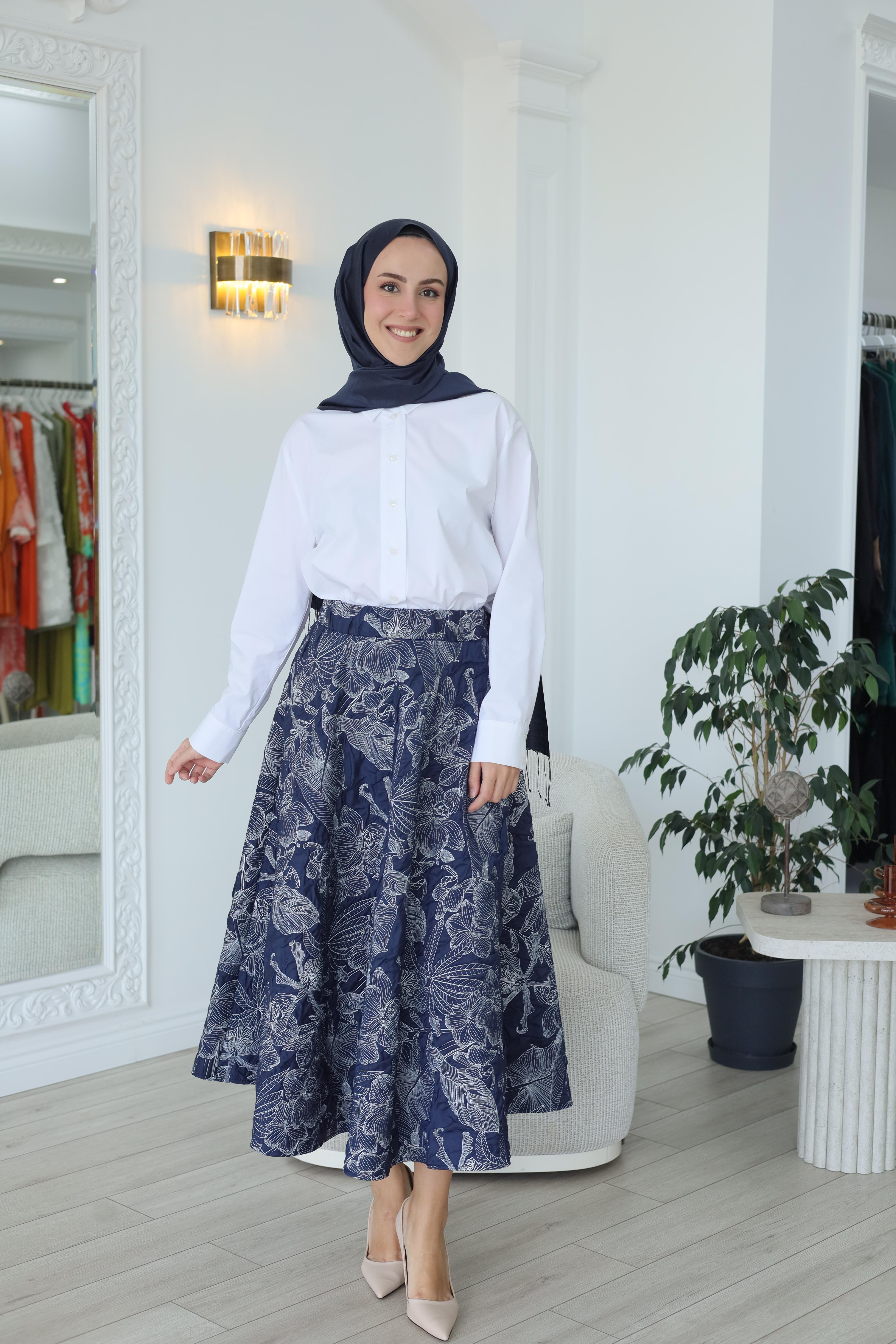 Kahma Desenli Etek 25k29203