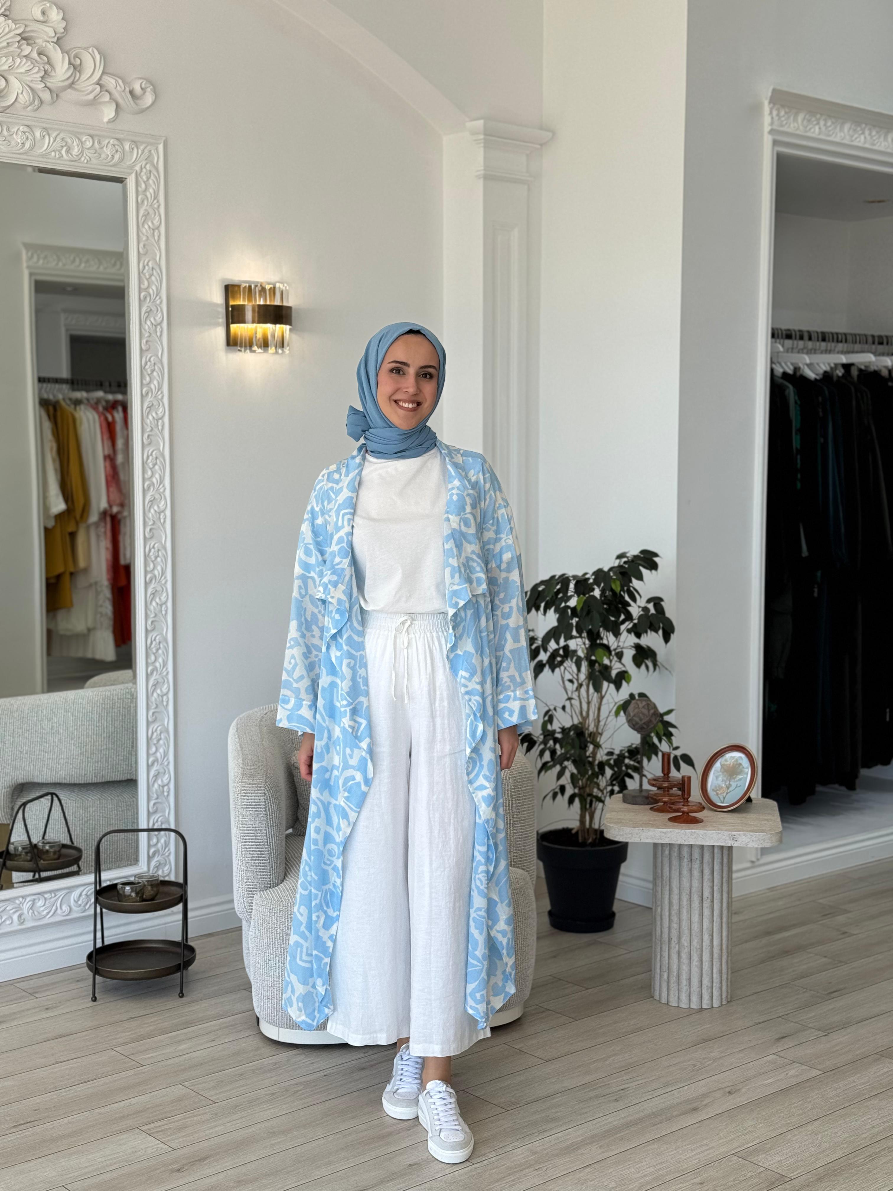 Kahma Desenli Kimono Bebe Mavisi 24y14057