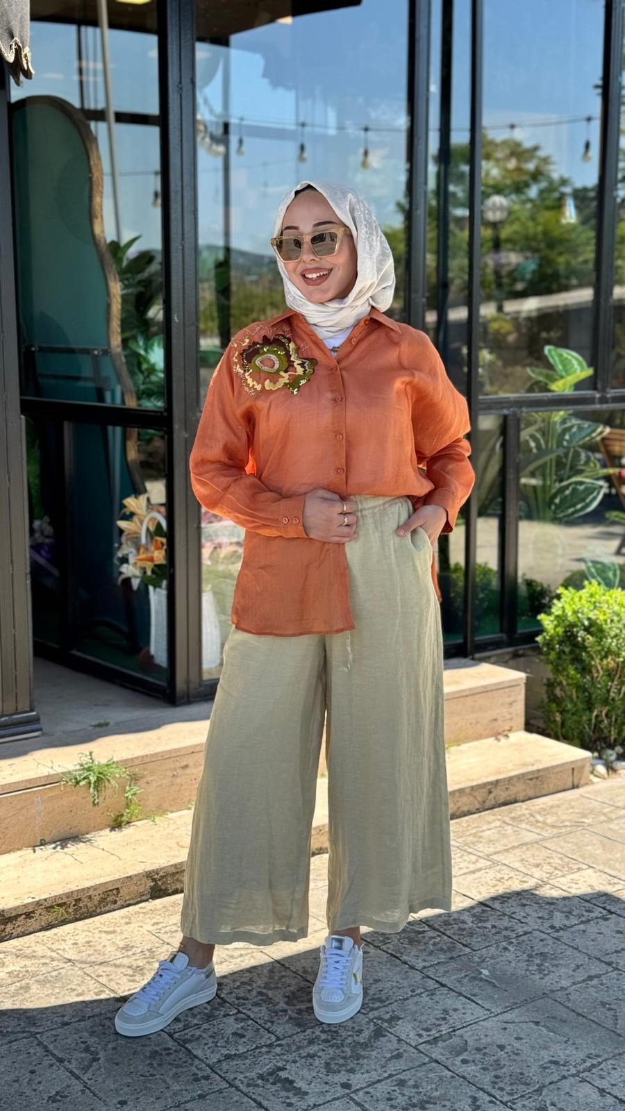 Kahma El İşlemeli Gömlek26y18309