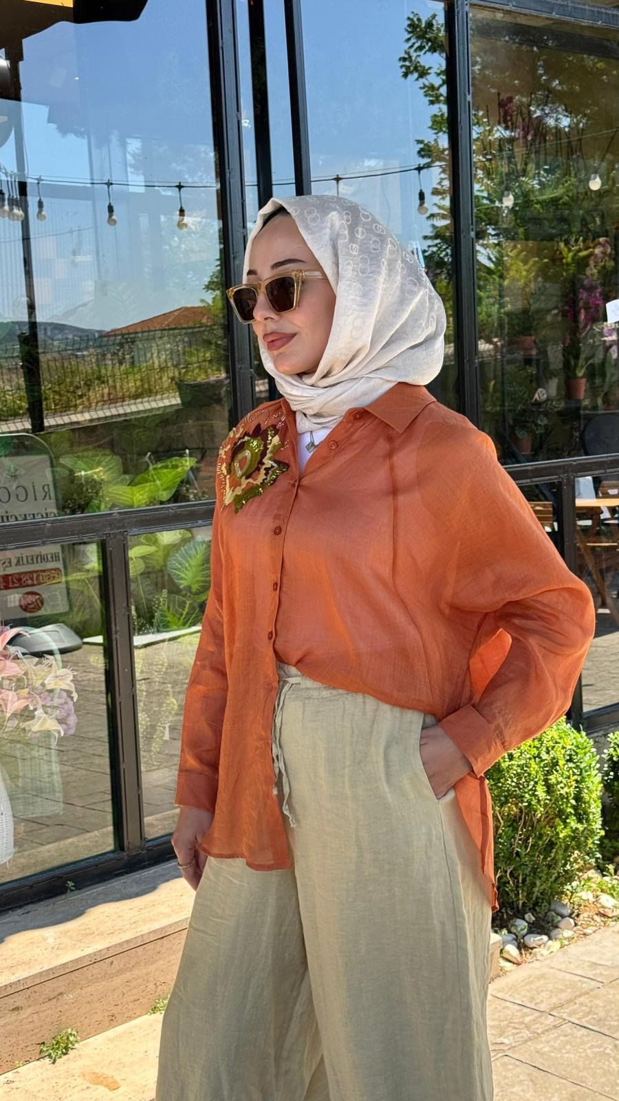 Kahma El İşlemeli Gömlek26y18309