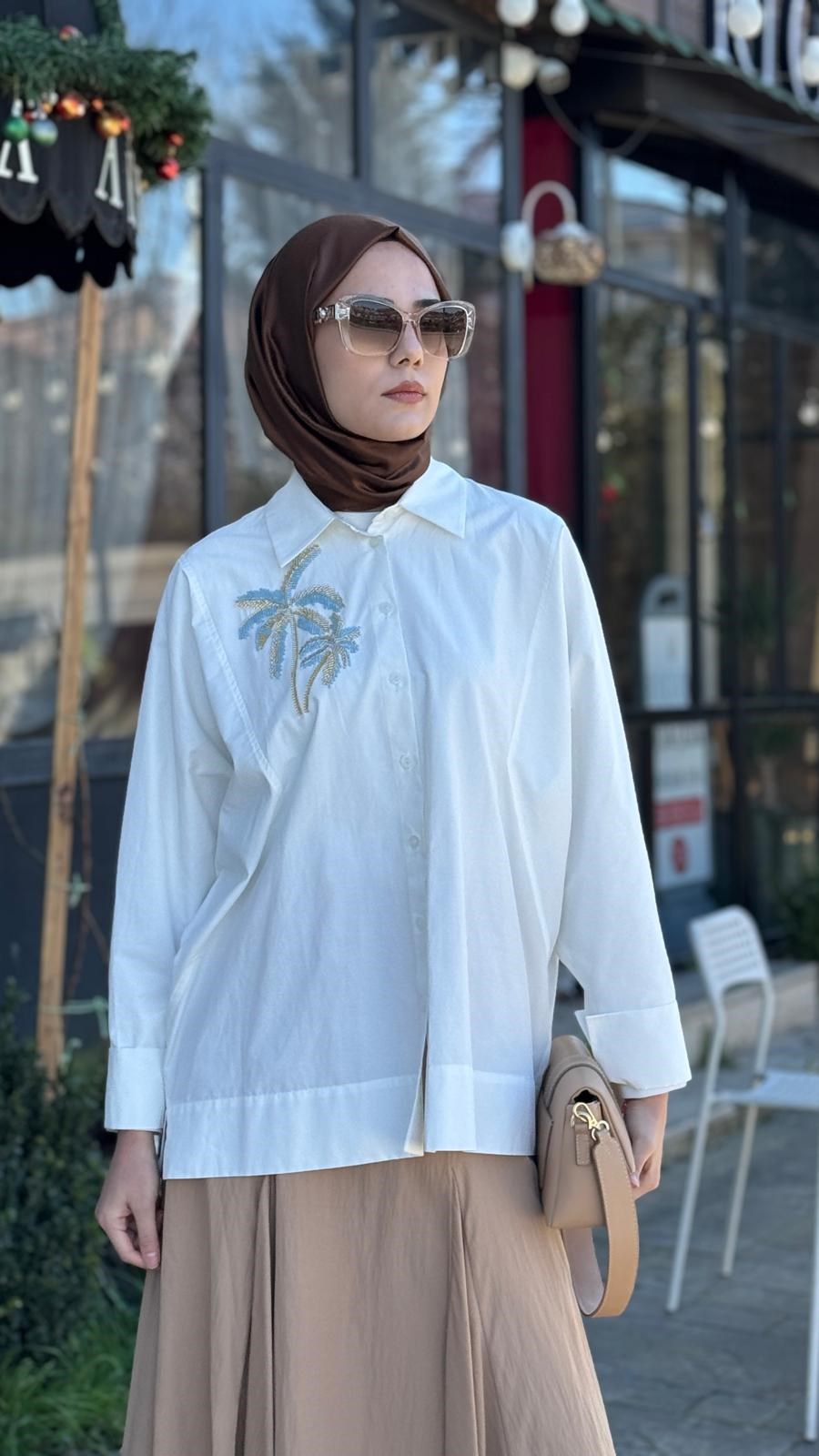 Kahma İşlemeli Gömlek 26y18307