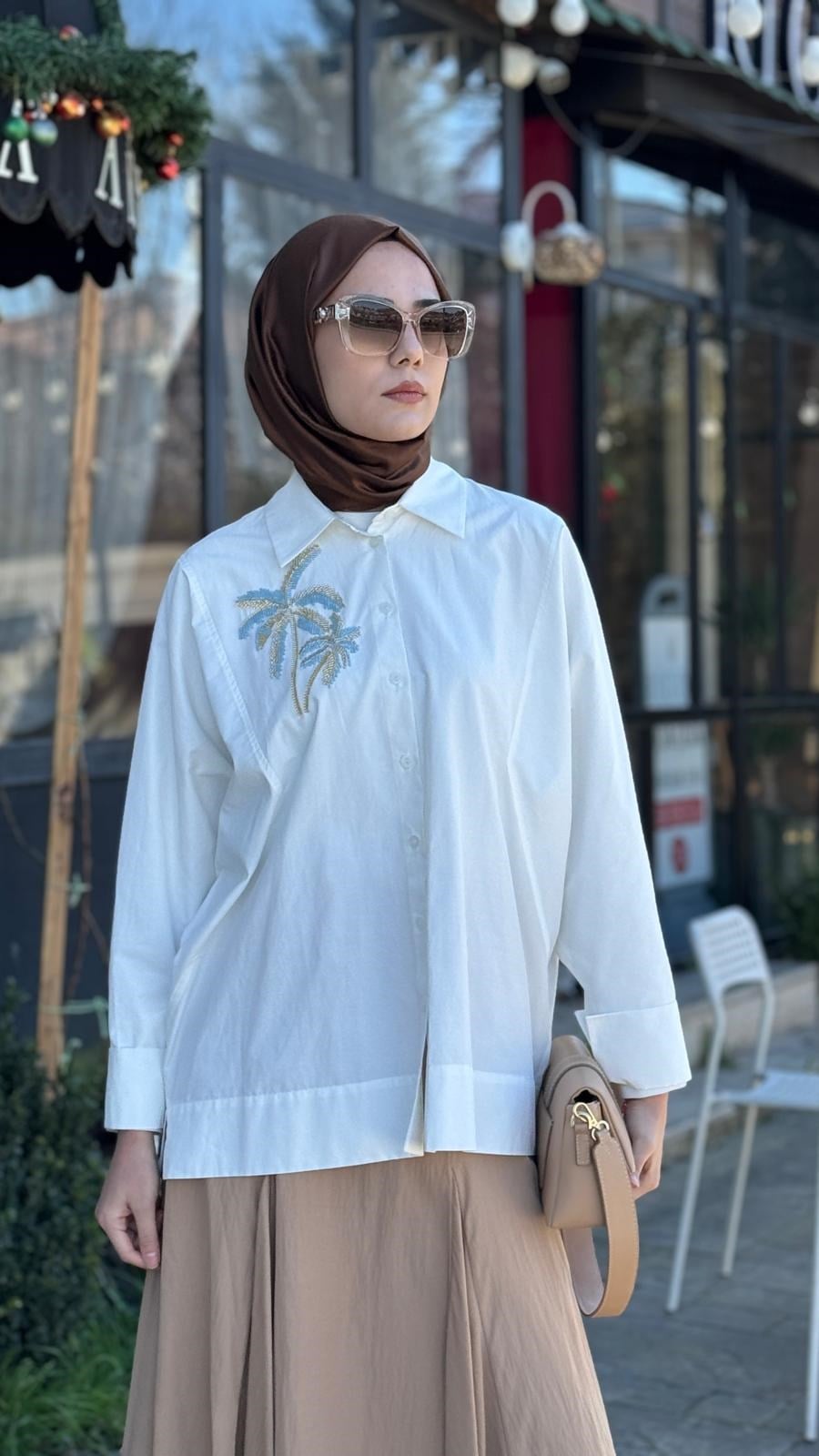 Kahma İşlemeli Gömlek 26y18307