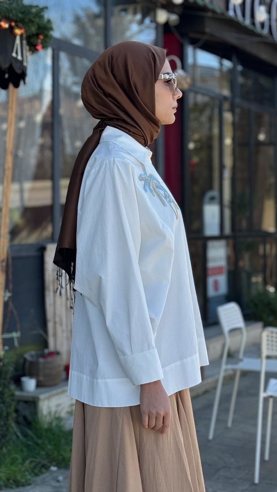 Kahma İşlemeli Gömlek 26y18307