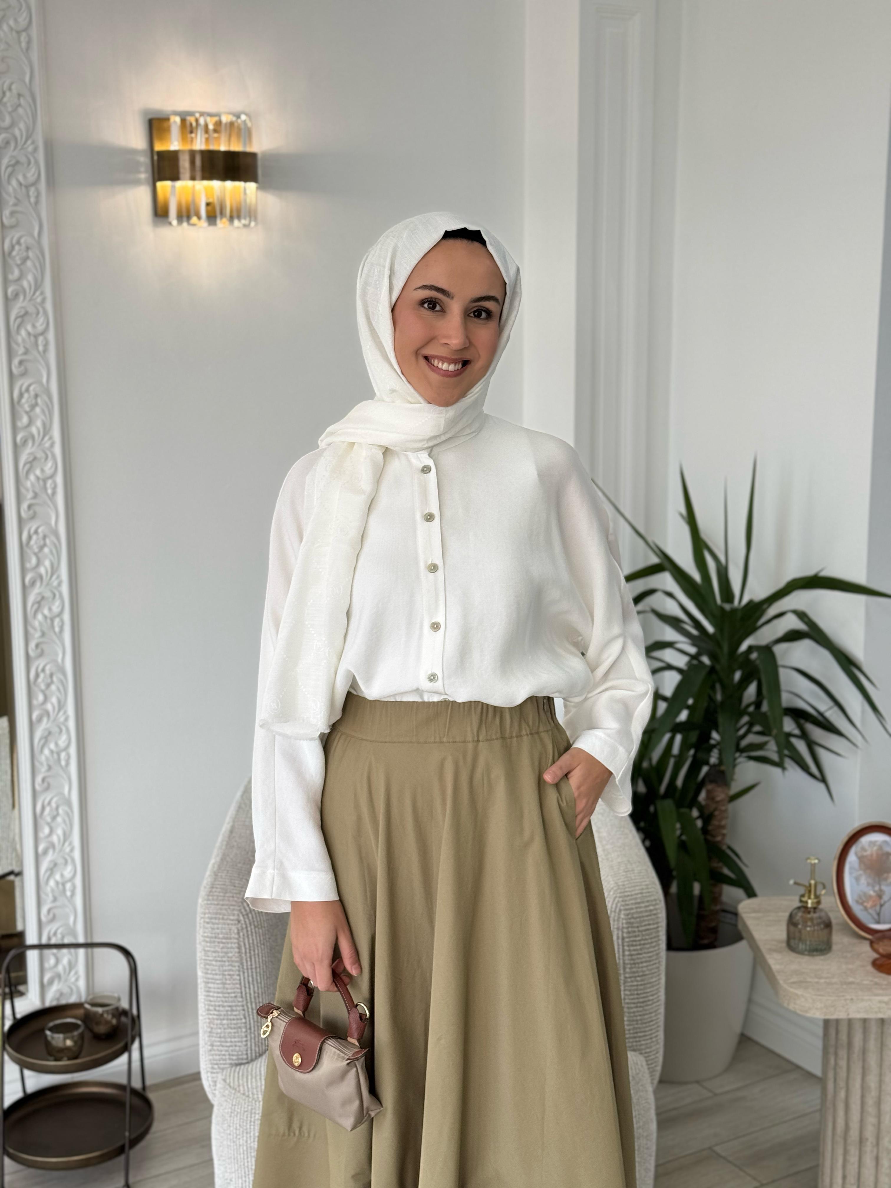 Kahma Kloş Etek Zeytin Grisi 25y29161