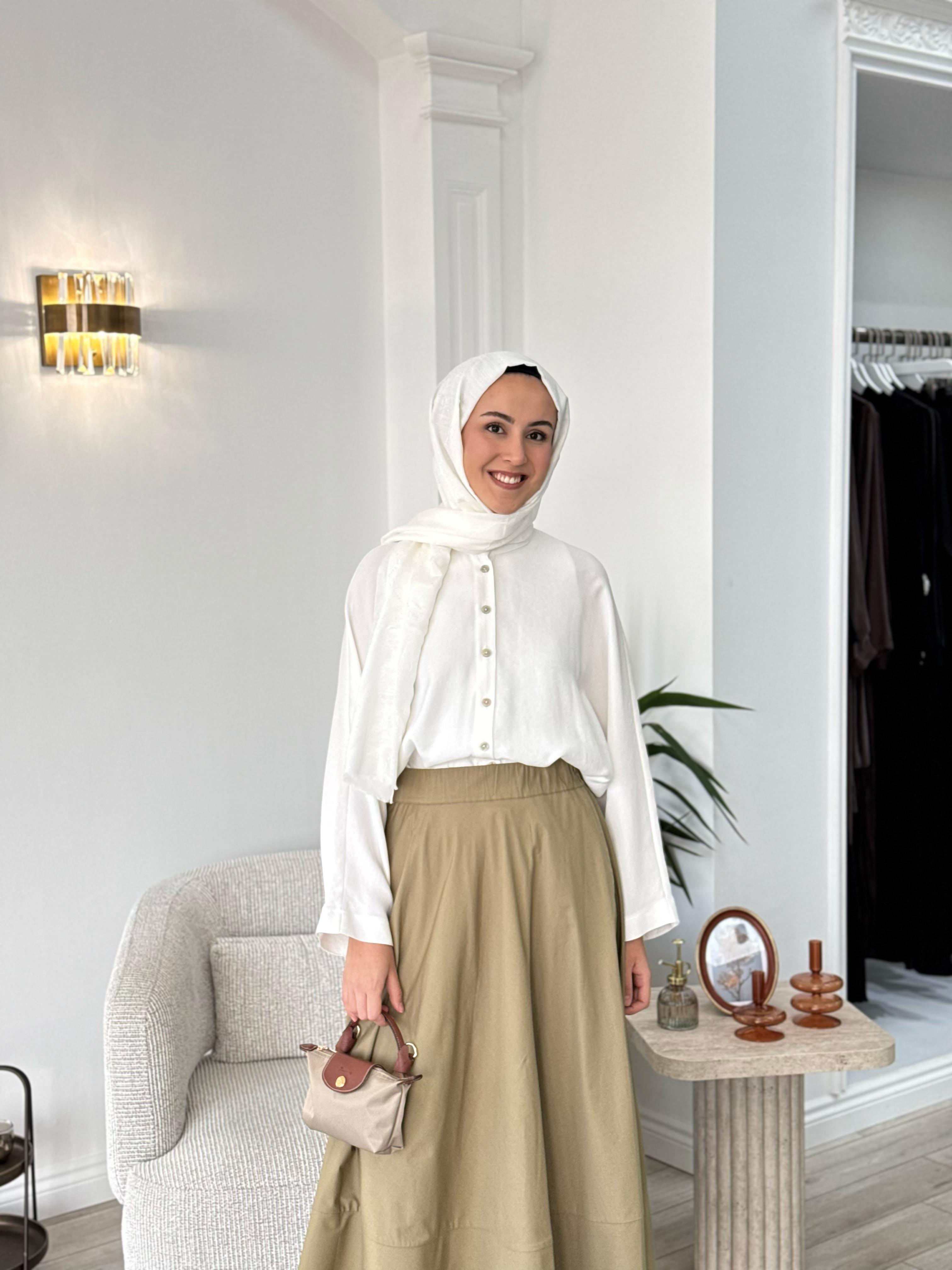 Kahma Kloş Etek Zeytin Grisi 25y29161