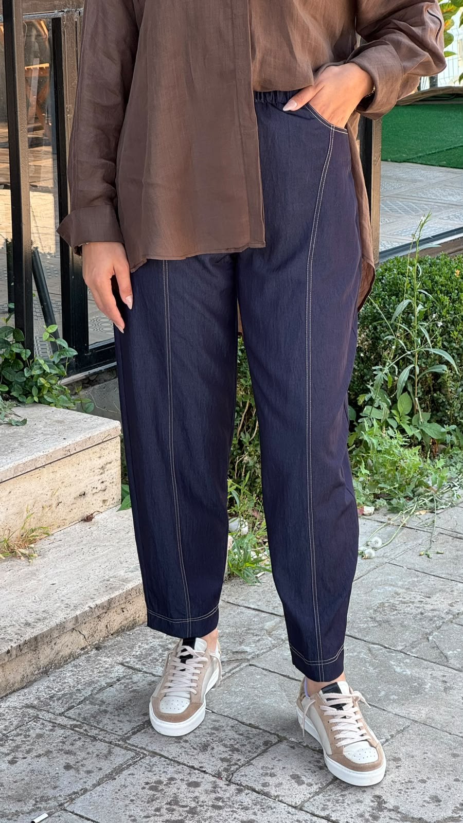 Kahma Kontrast Dikişli Denim Pantolon 26y11310