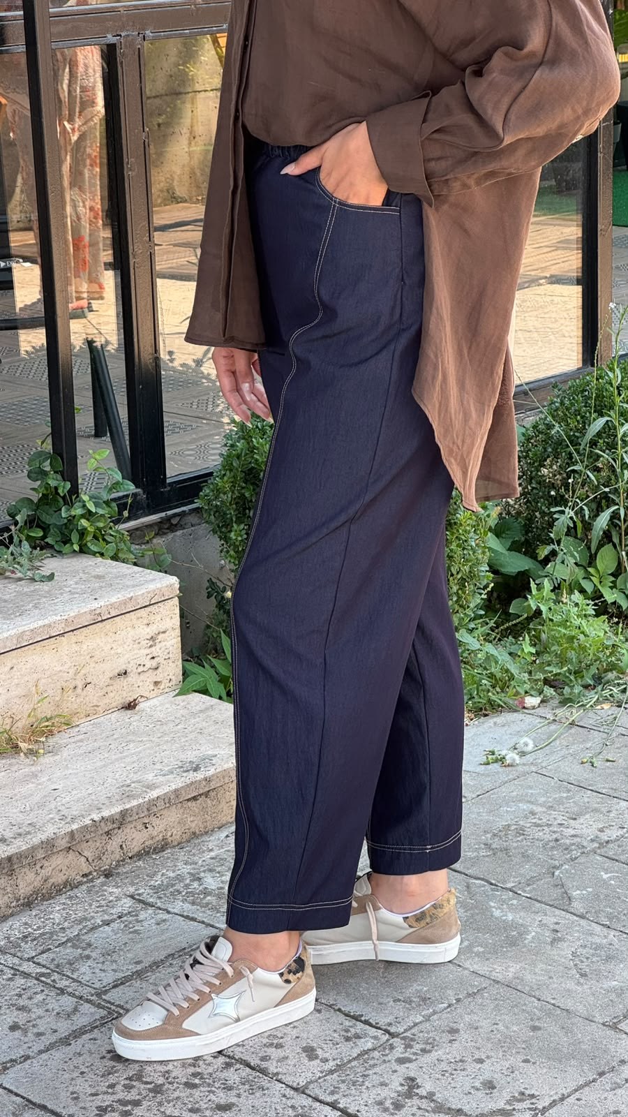 Kahma Kontrast Dikişli Denim Pantolon 26y11310