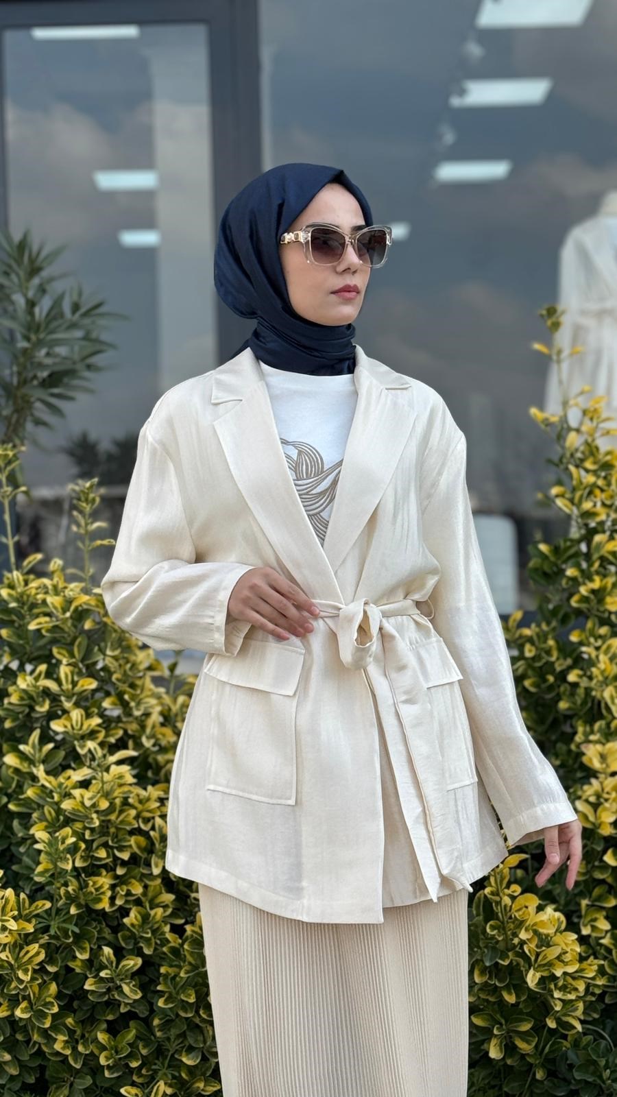 Kahma Parlak Dokulu Ceket 26y25317