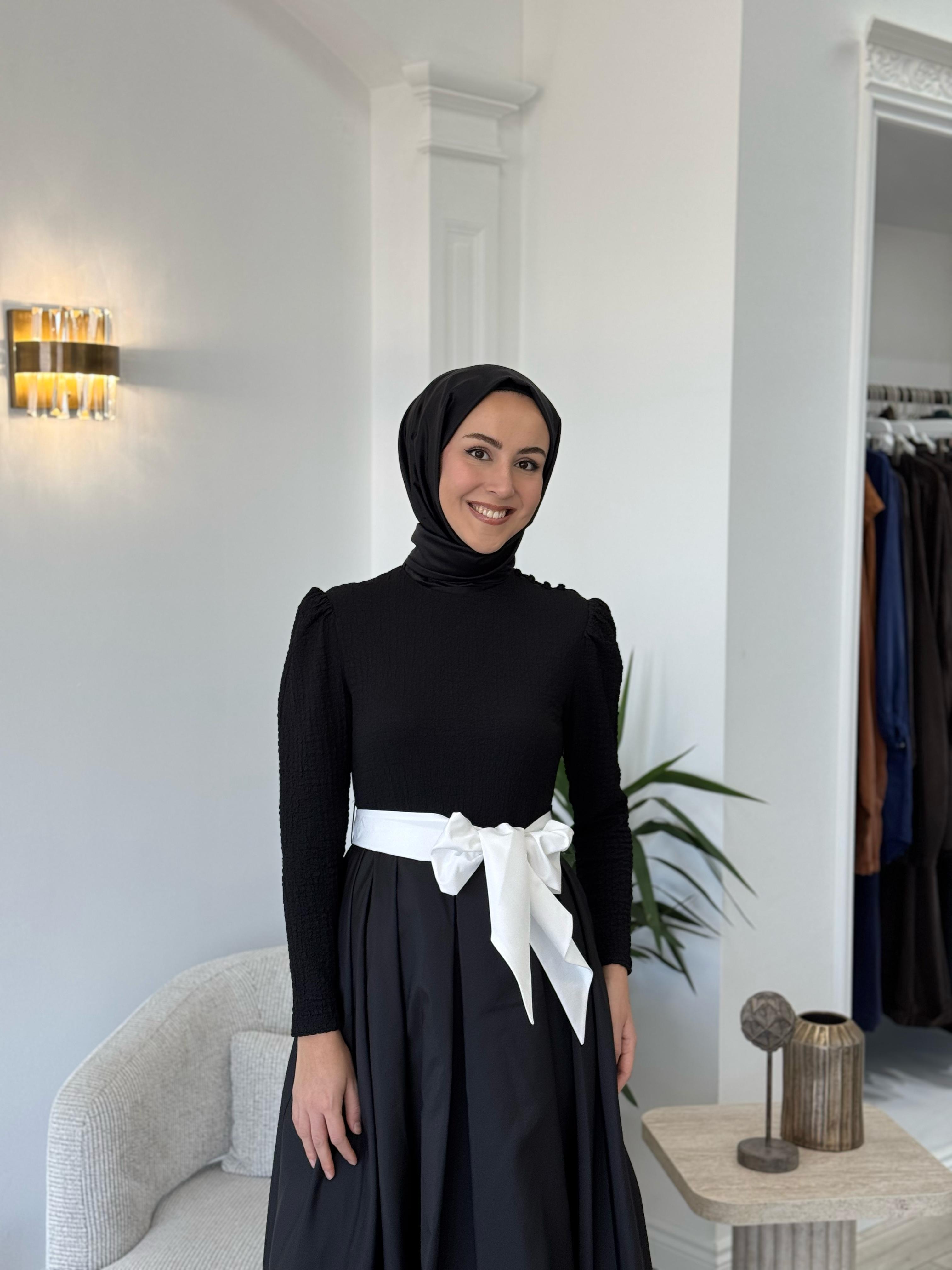 Kahma Siyah Elbise 25y13159