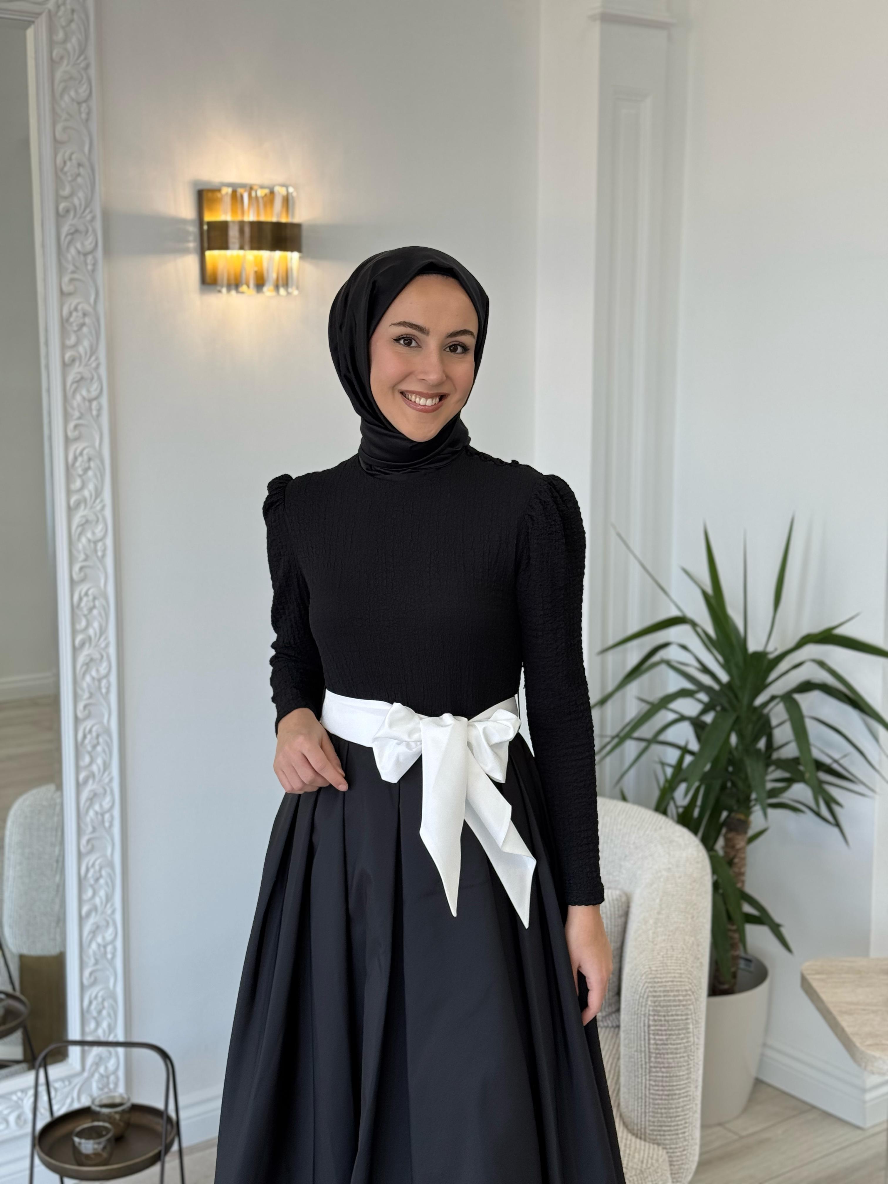 Kahma Siyah Elbise 25y13159