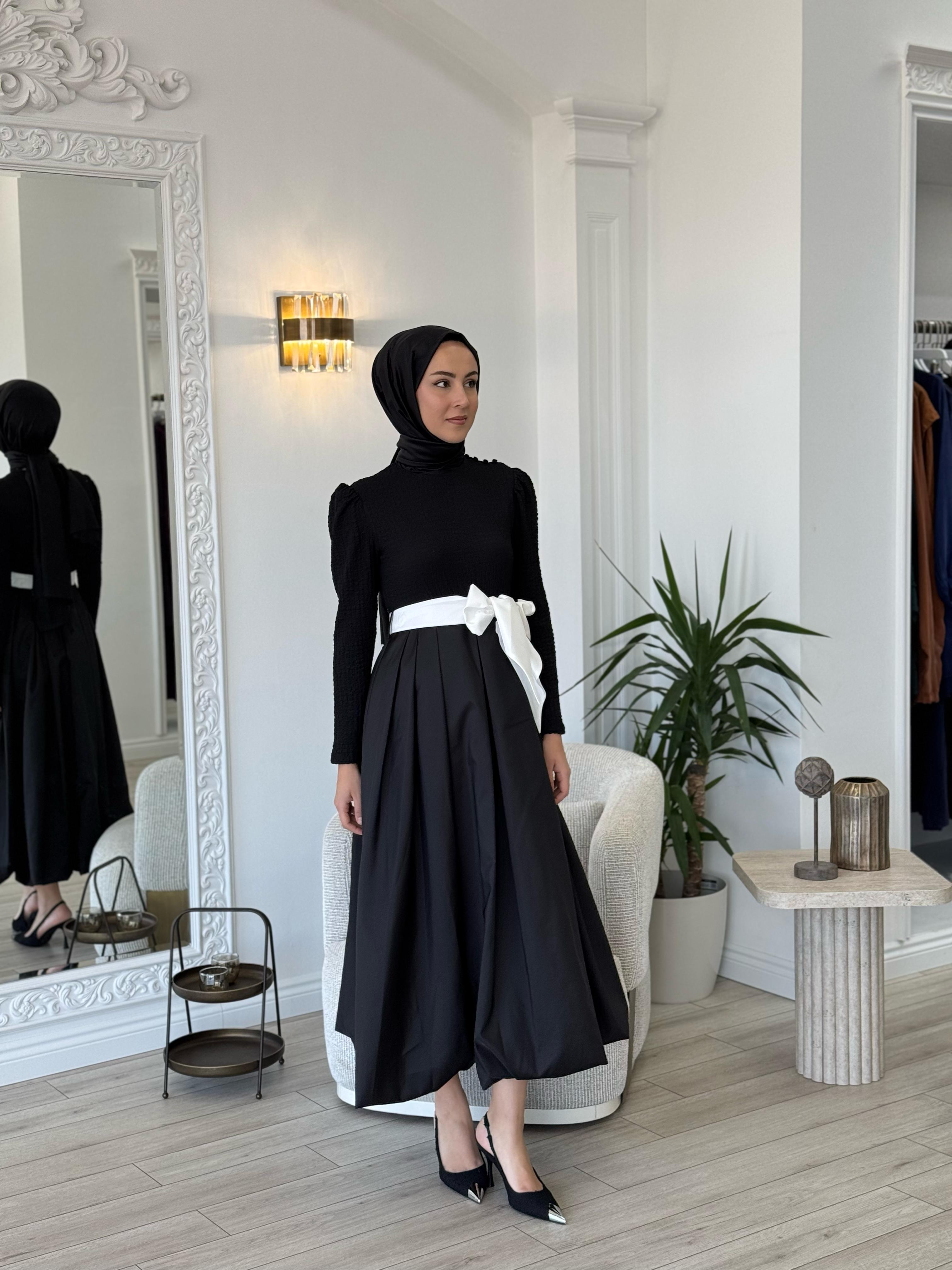 Kahma Siyah Elbise 25y13159
