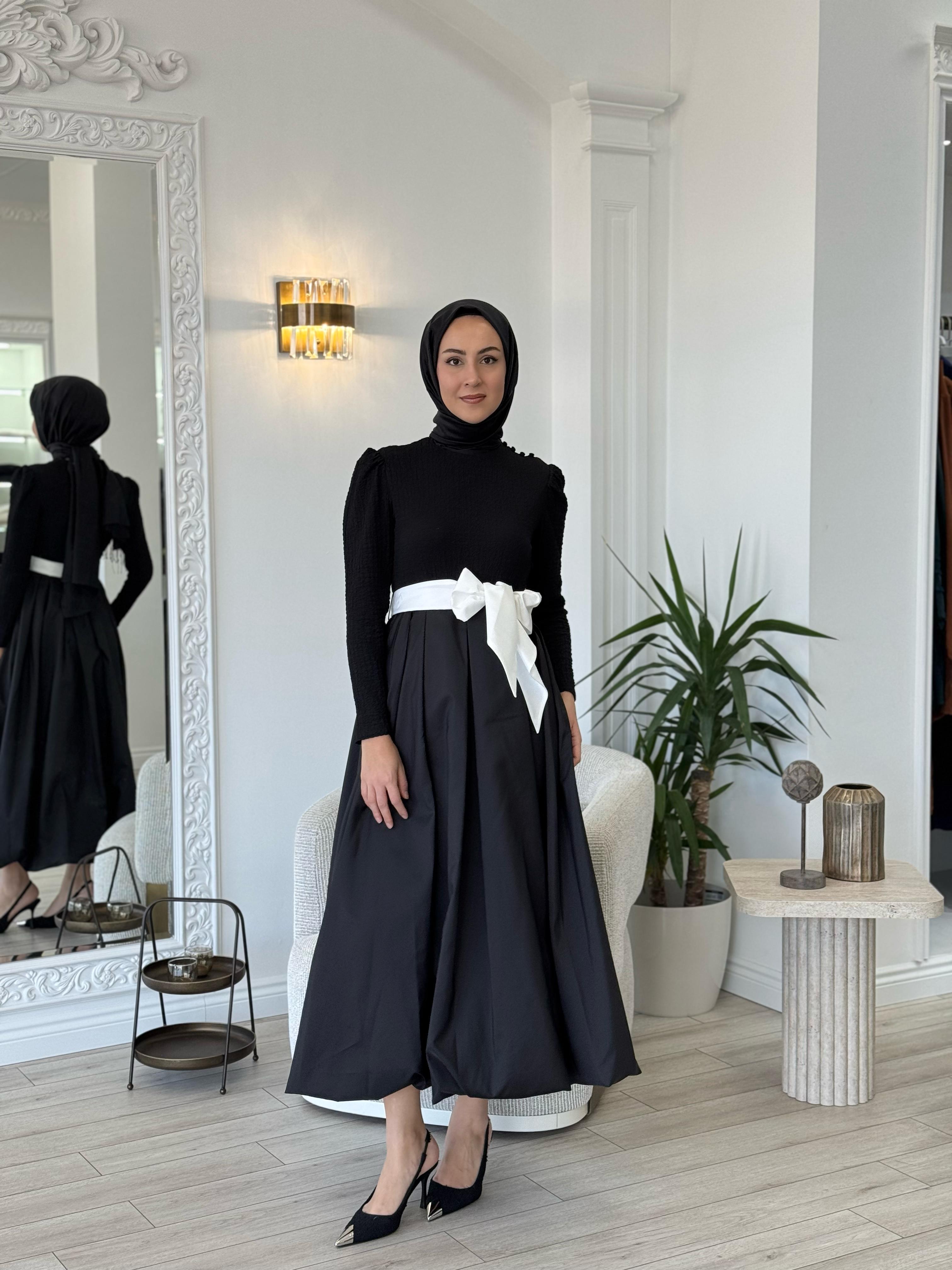 Kahma Siyah Elbise 25y13159