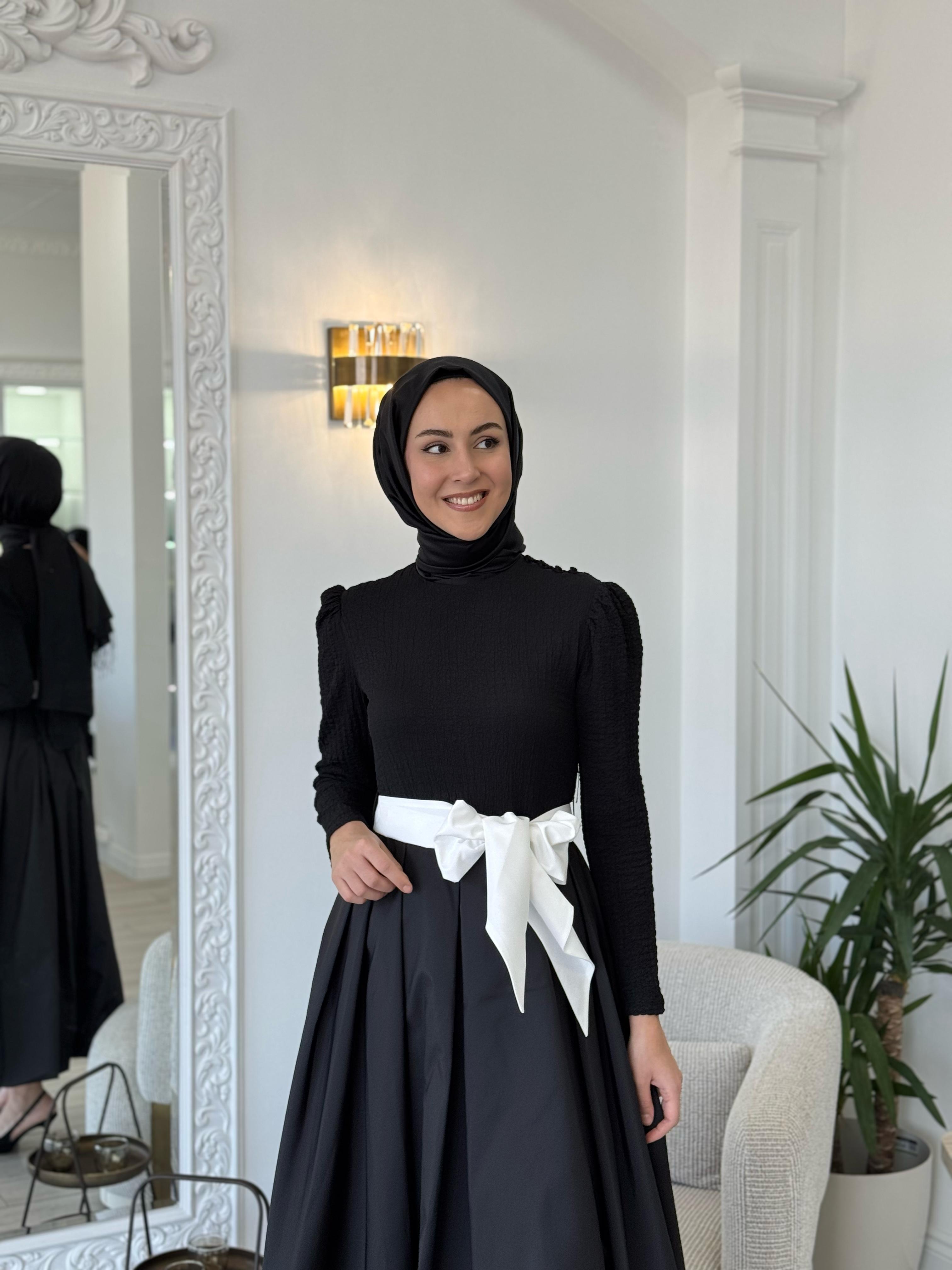 Kahma Siyah Elbise 25y13159