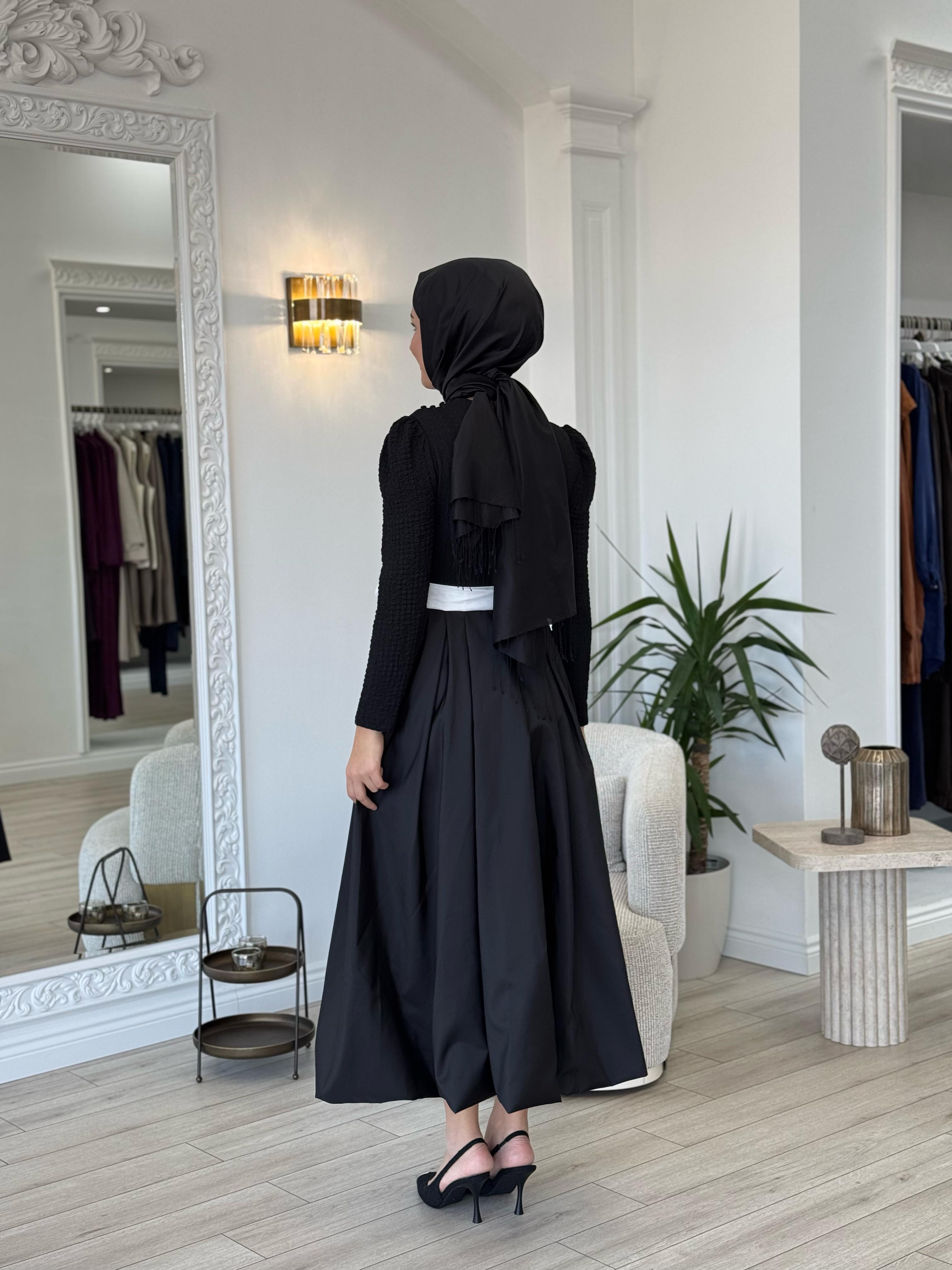 Kahma Siyah Elbise 25y13159
