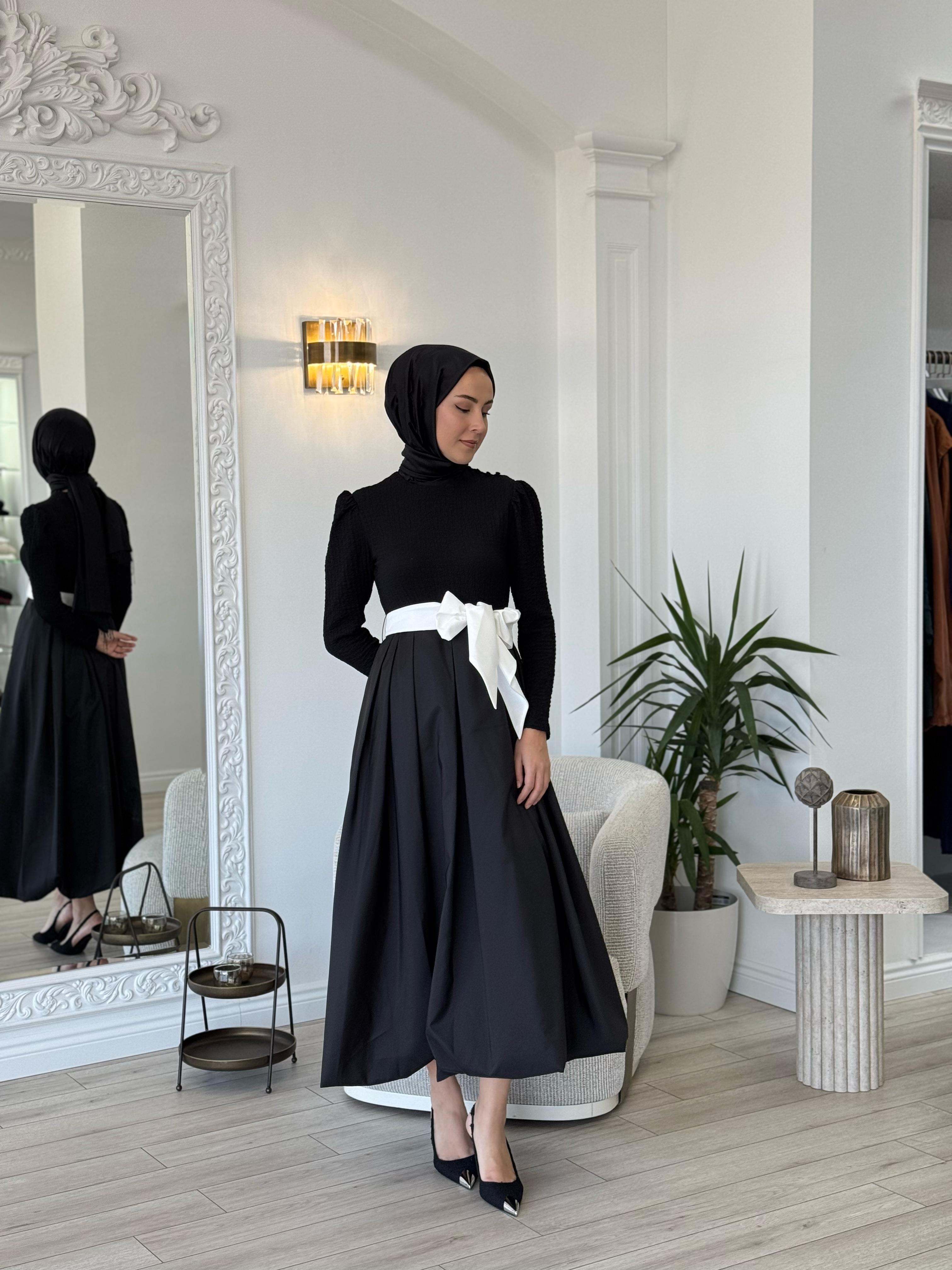 Kahma Siyah Elbise 25y13159