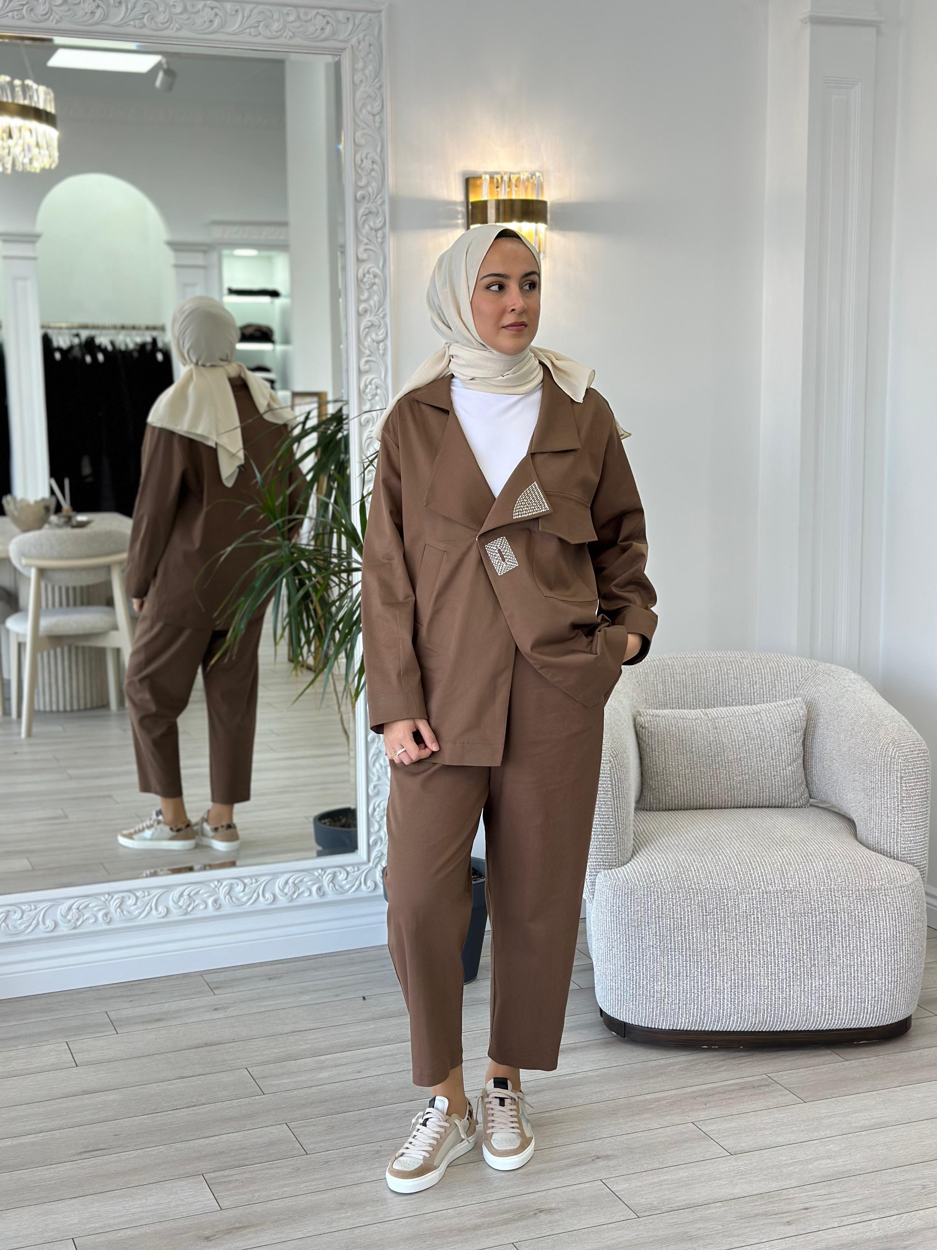 Kahma Sütlü Kahve Ceket Pantolon Takım 24k25103