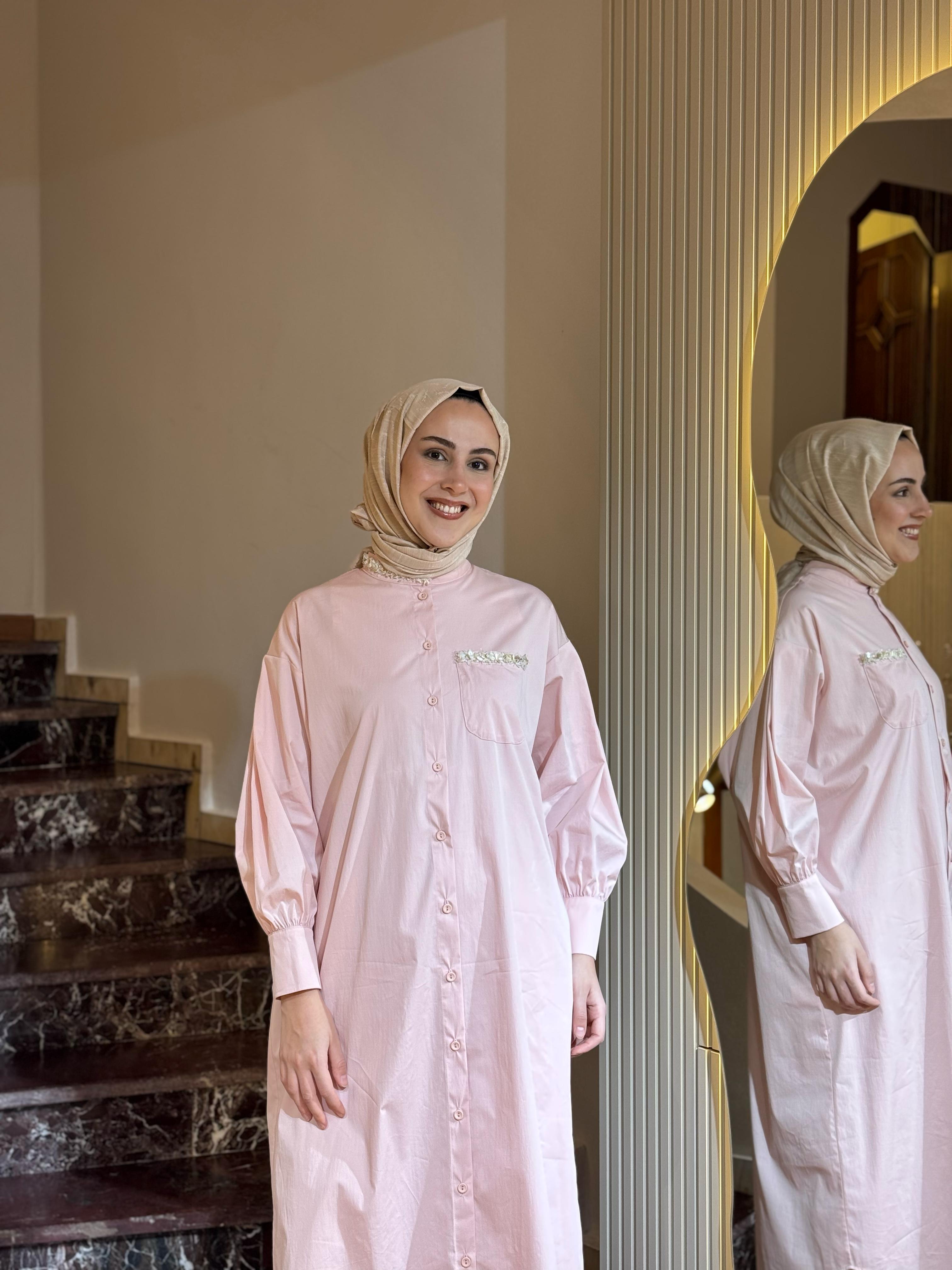 Kahma Yaka Detaylı Elbise Kap 25y13156