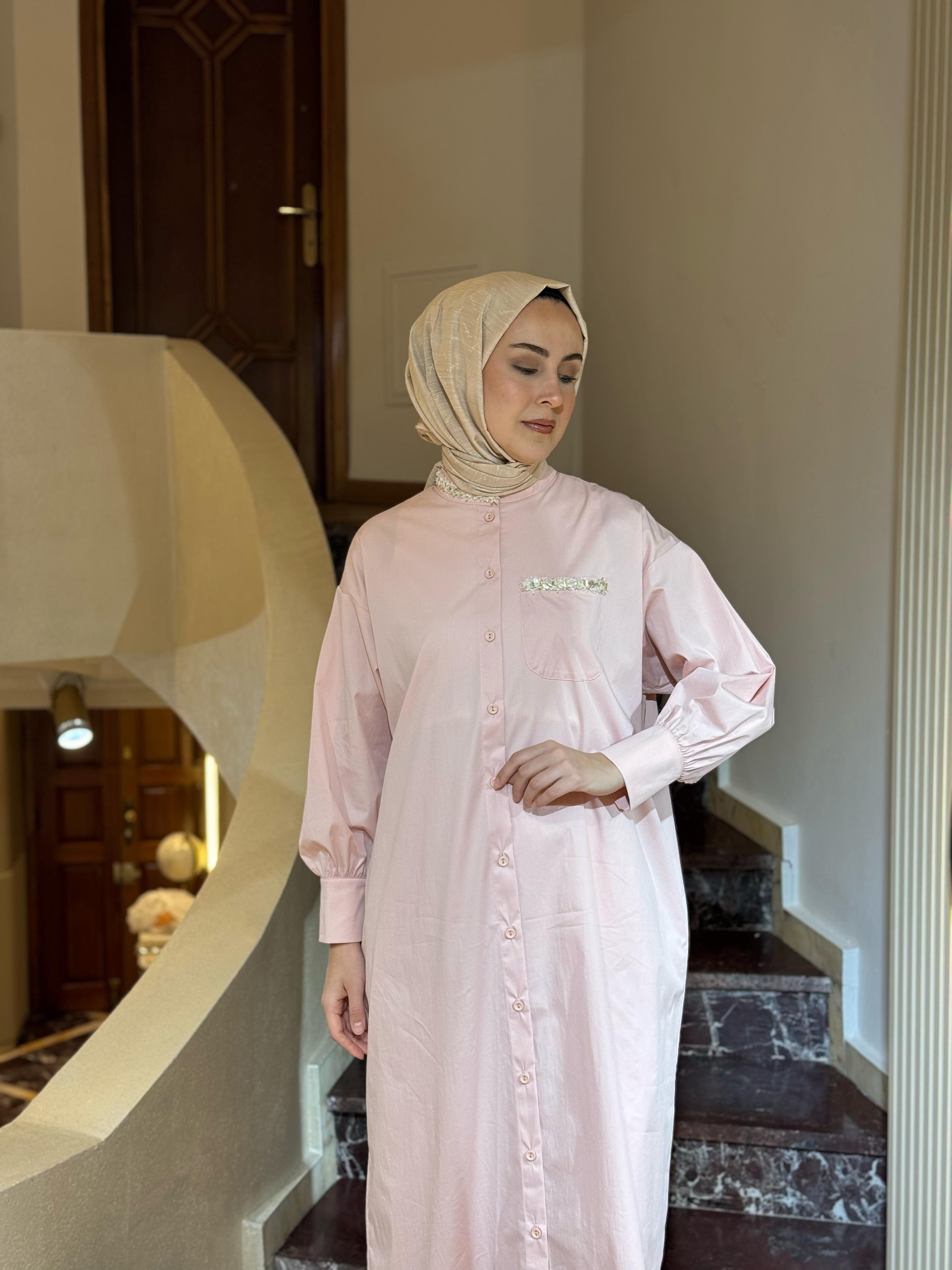 Kahma Yaka Detaylı Elbise Kap 25y13156