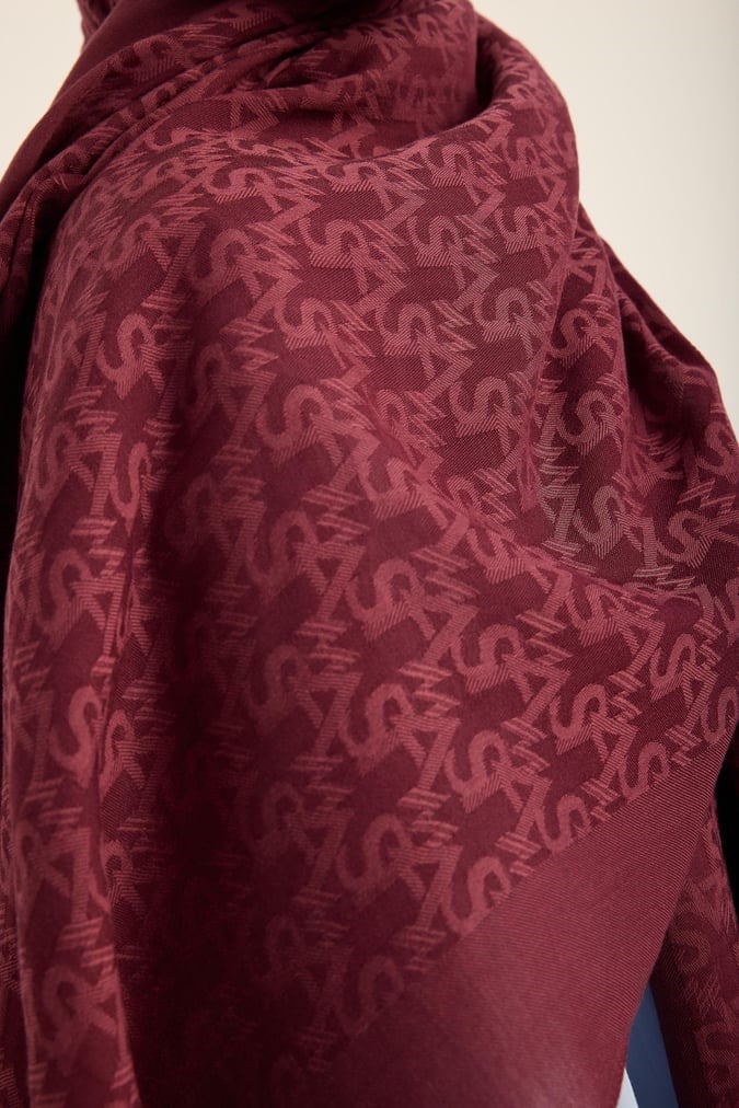 Maisa İpek Pamuk Tencel Şal Bordo 2958