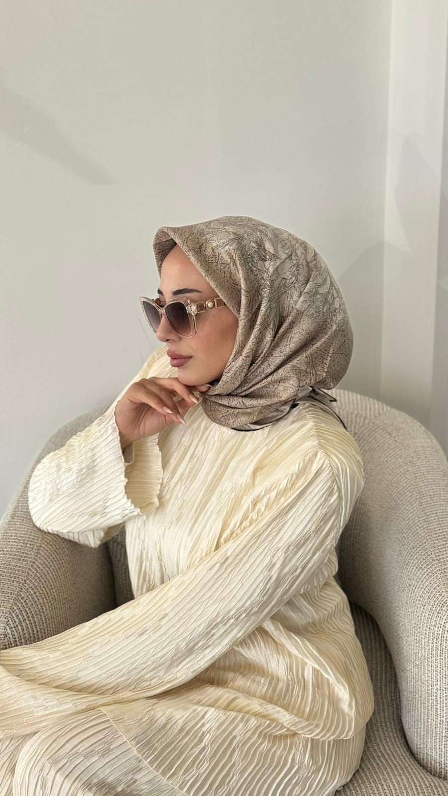 Maisa Mulberry İpek Eşarp Vizon K 2959