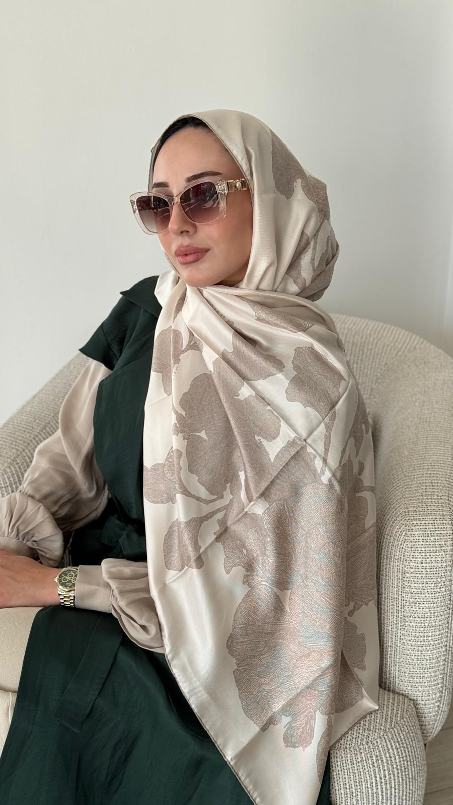 Maisa Mulberry İpek Şal Bej F 2954