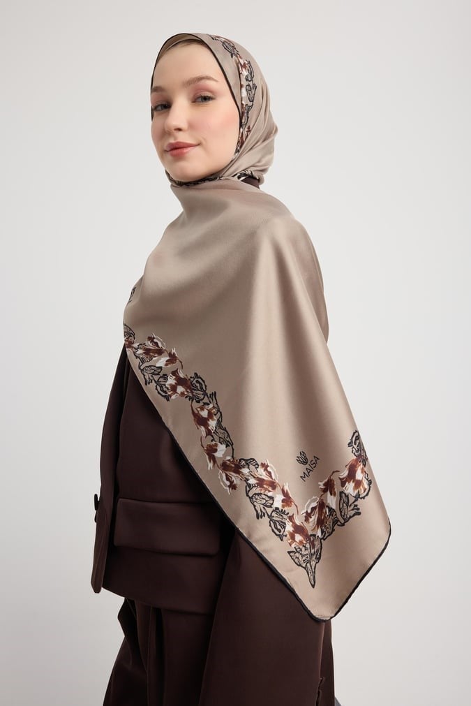 Maisa Mulberry İpek Şal Camel 2954