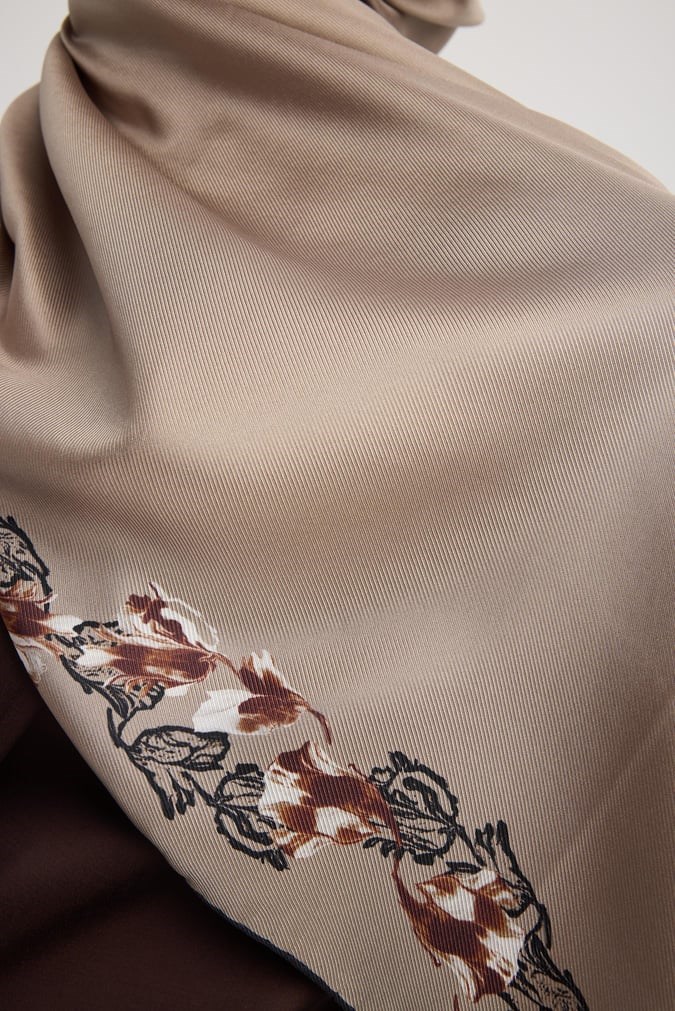Maisa Mulberry İpek Şal Camel 2954