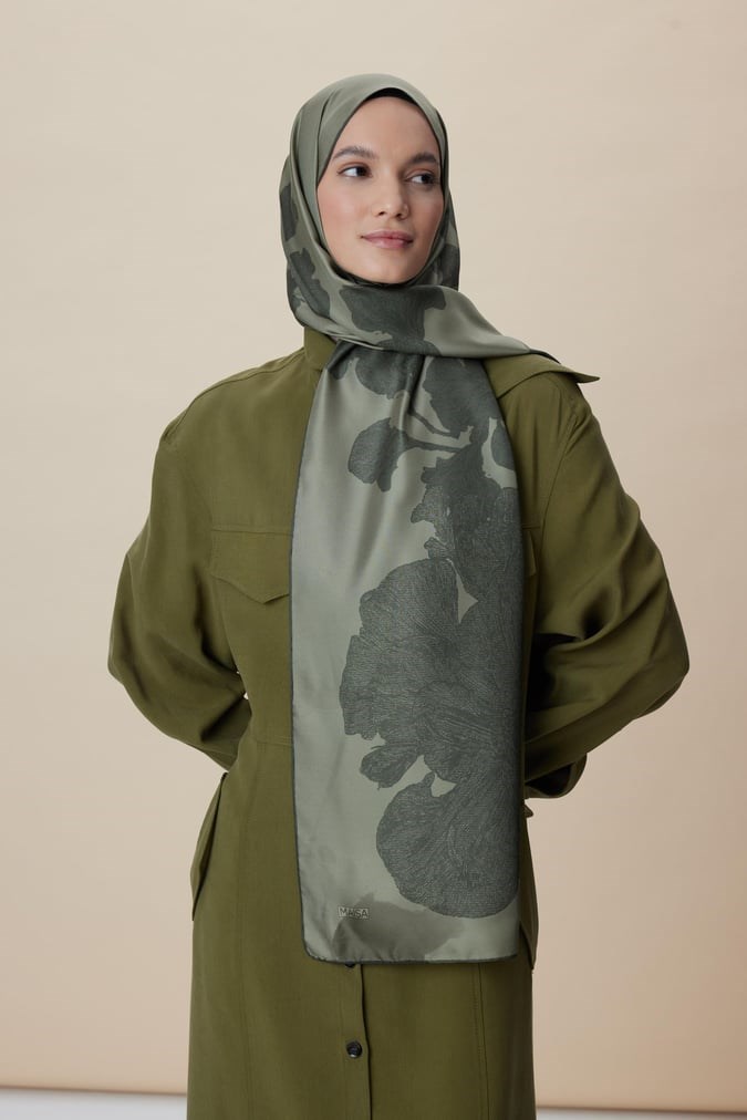 	Maisa Mulberry İpek Şal Haki 2954