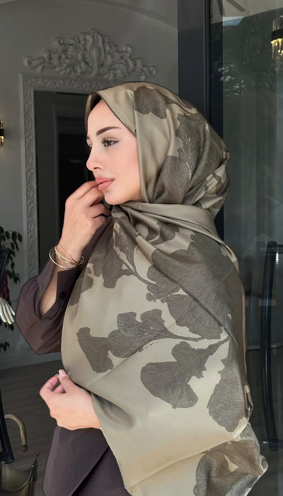 	Maisa Mulberry İpek Şal Haki 2954
