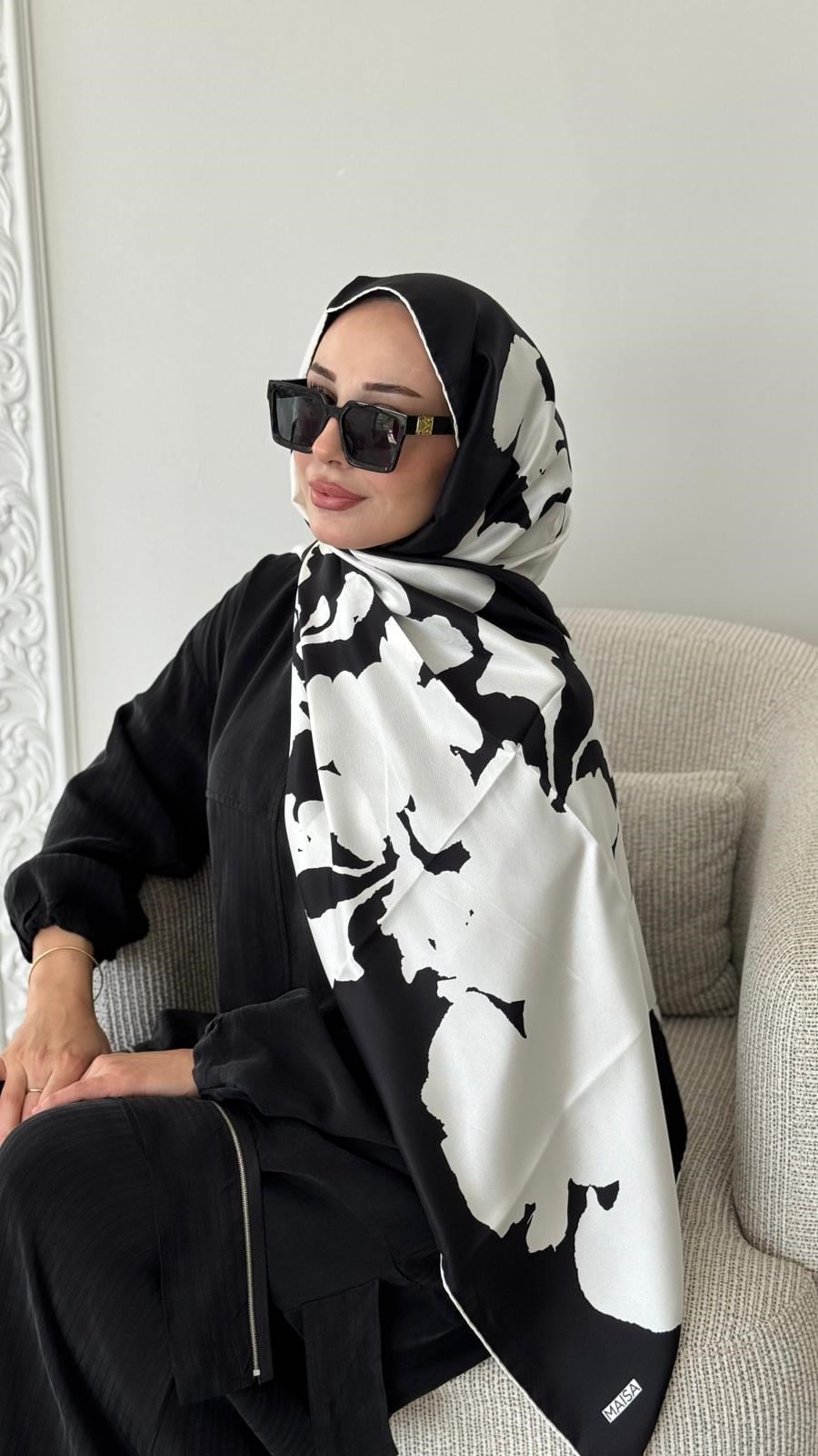 Maisa Mulberry İpek Şal Krem/Beyaz  2954
