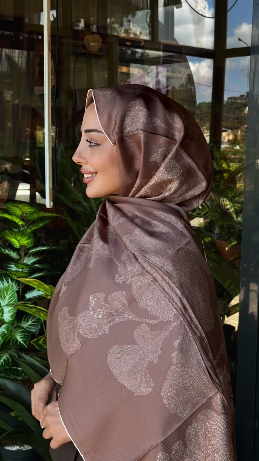 Maisa Mulberry İpek Şal Sütlü Kahve 2954