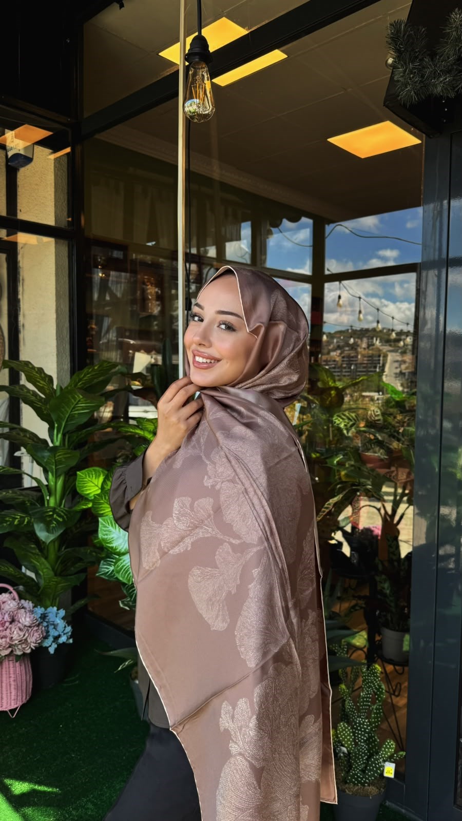 Maisa Mulberry İpek Şal Sütlü Kahve 2954
