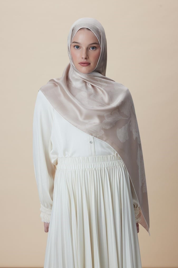 Maisa Mulberry İpek Şal Vizon F 2954