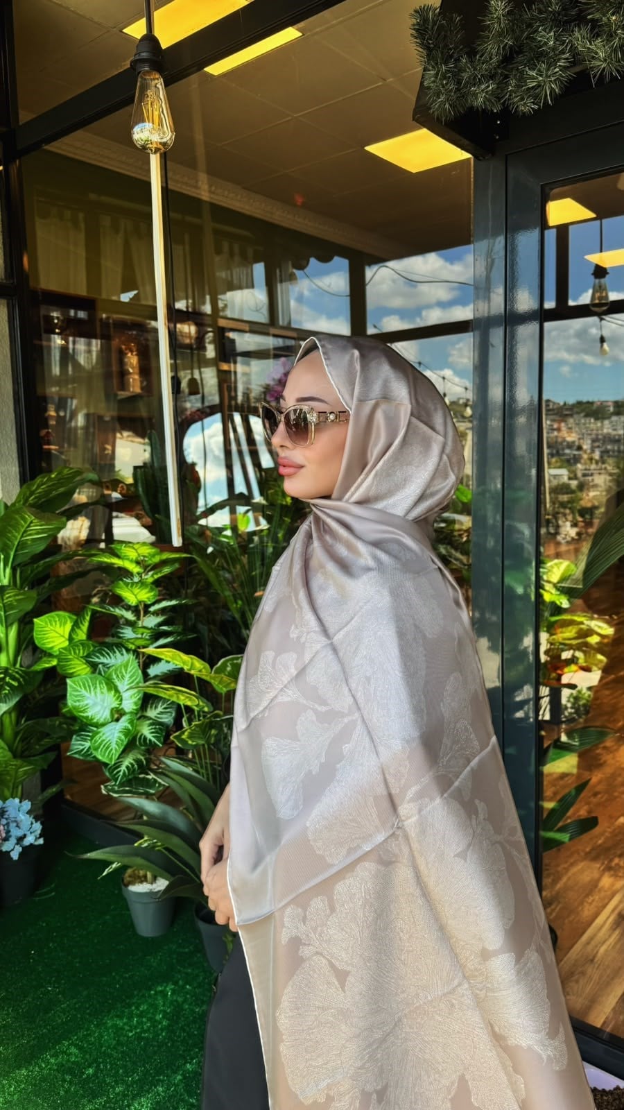 Maisa Mulberry İpek Şal Vizon F 2954