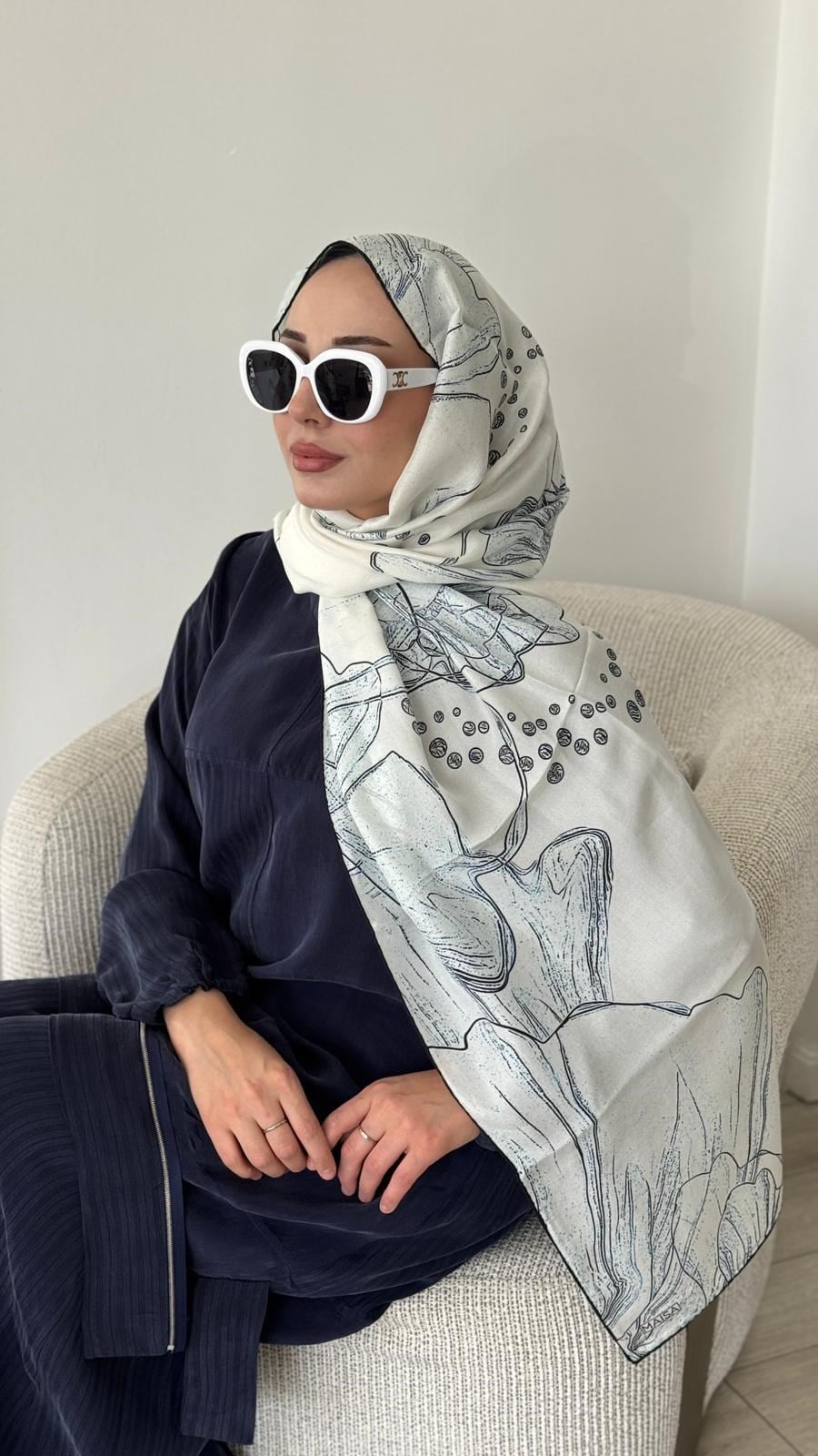 Maisa Pamuk İpek Şal Açık Mavi M 2955